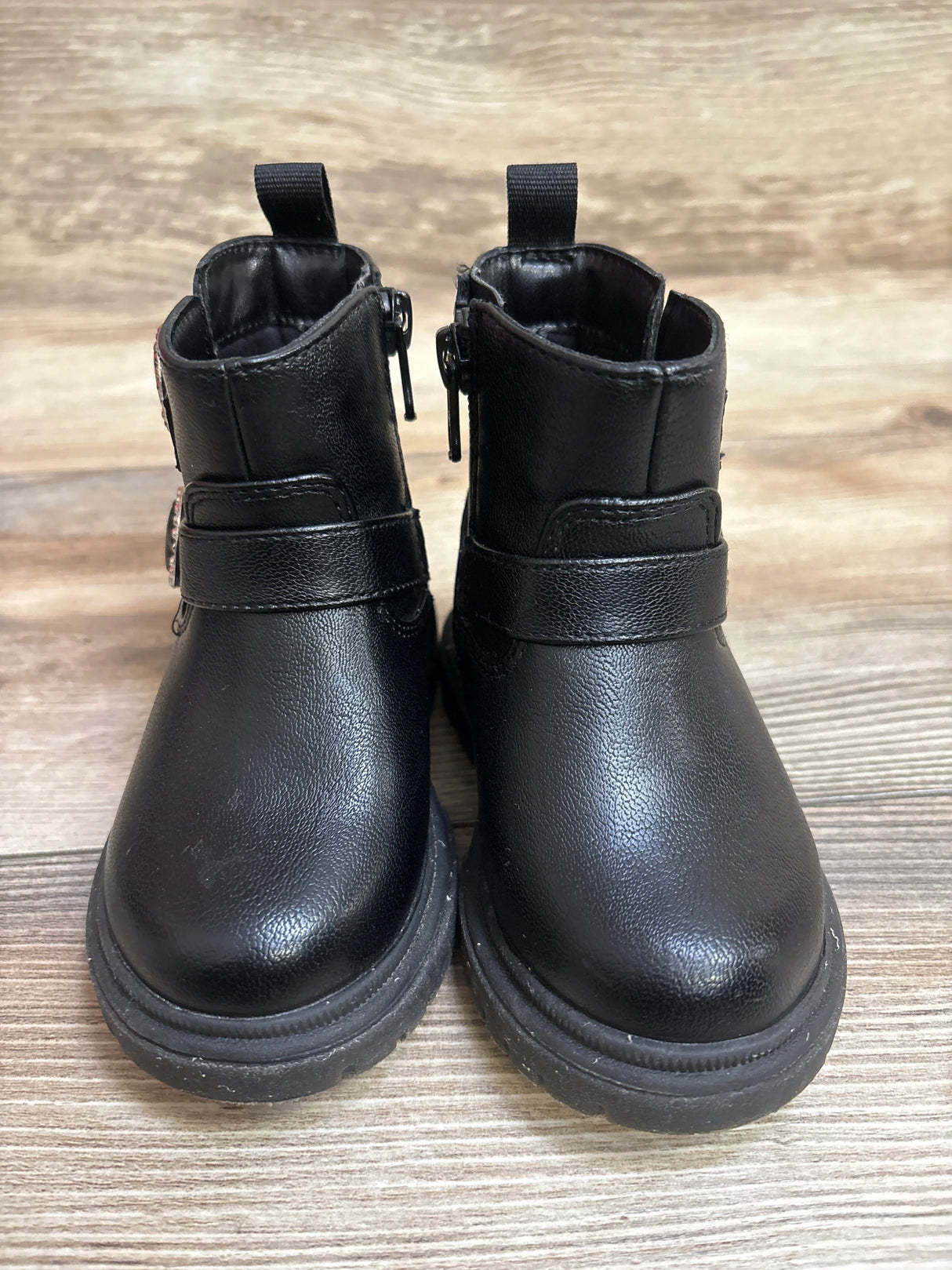 Cat & Jack Evie Lug Sole Ankle Boots Black sz 6c