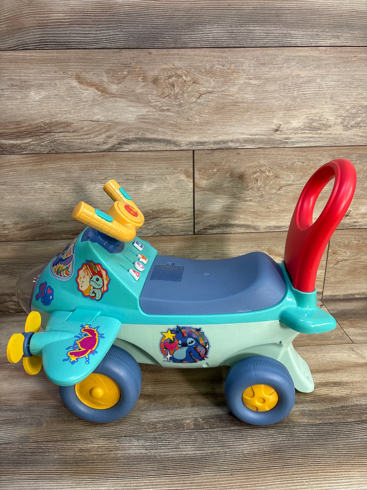 Kiddieland Lights & Sounds Activity Ride On Airplane - Stitch