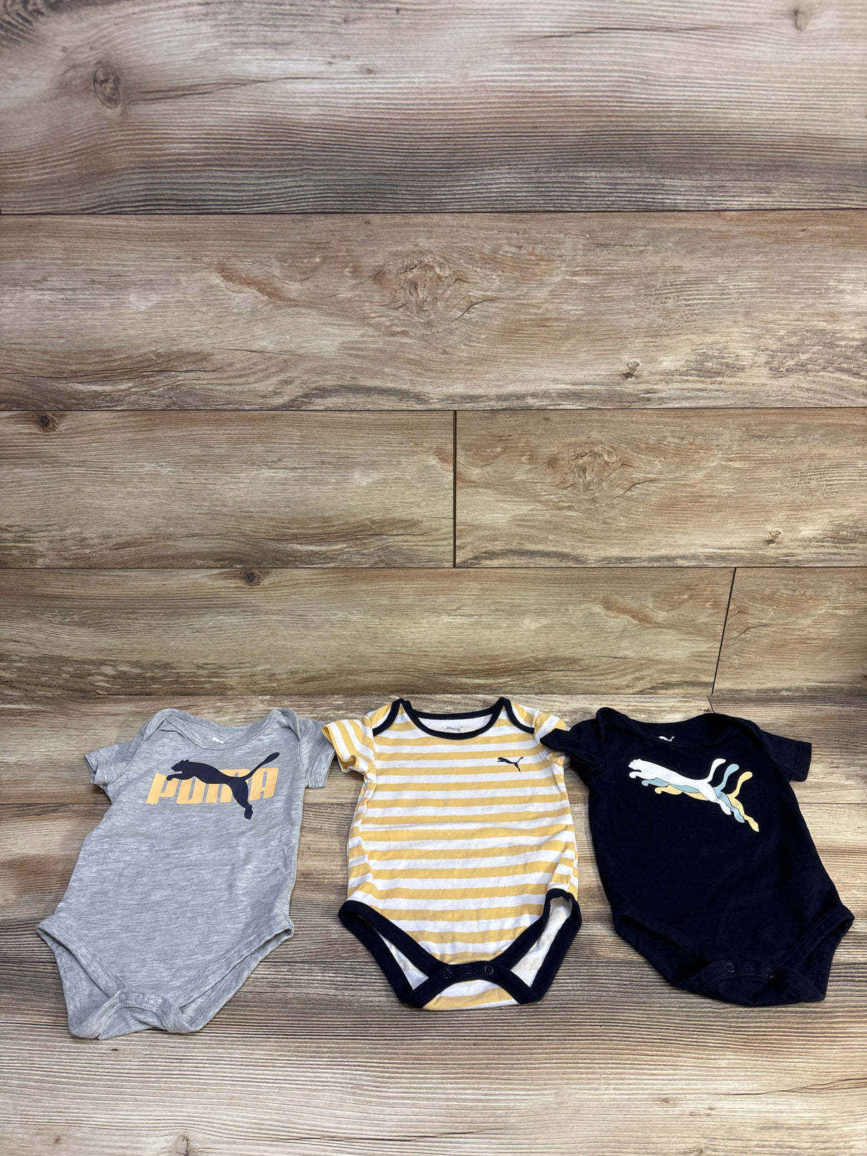 Puma 3pk Bodysuit Set Navy sz 6/9m