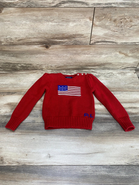 Ralph Lauren The Iconic Flag Sweater in Red sz 4T - Me n Mommy To Be