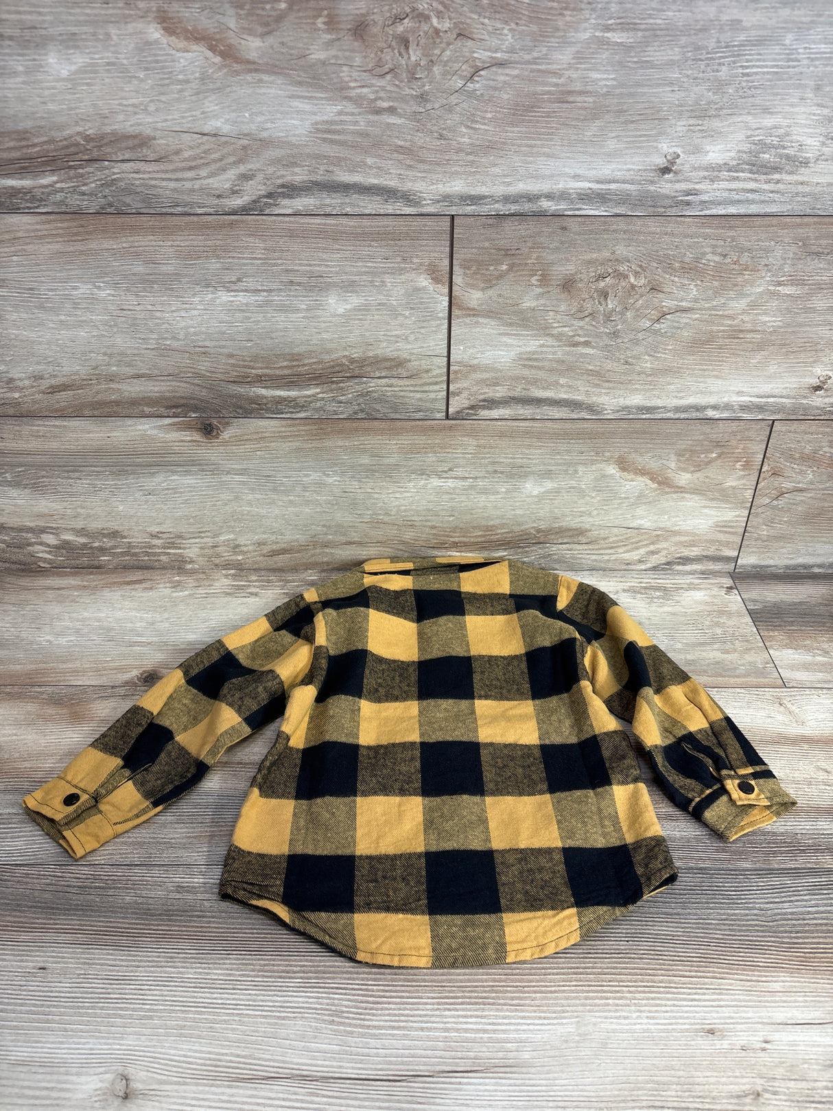NEW Little Bipsy Buffalo Plaid Lined Flannel Yellow sz 18-24m