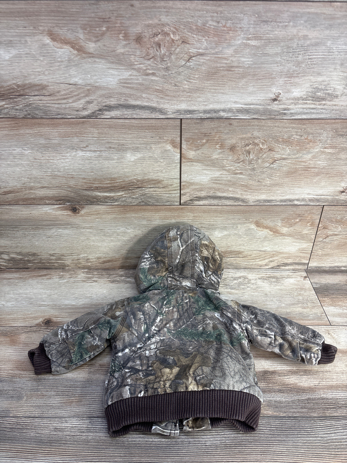 Carhartt Canvas Insulated Hooded Camo Jacket sz 6m