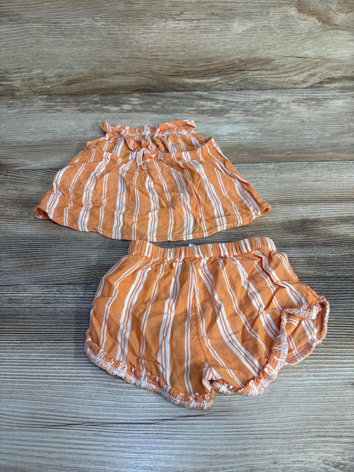 Old Navy 2pc Striped Top & Shorts Orange sz 3-6m - Me n Mommy To Be
