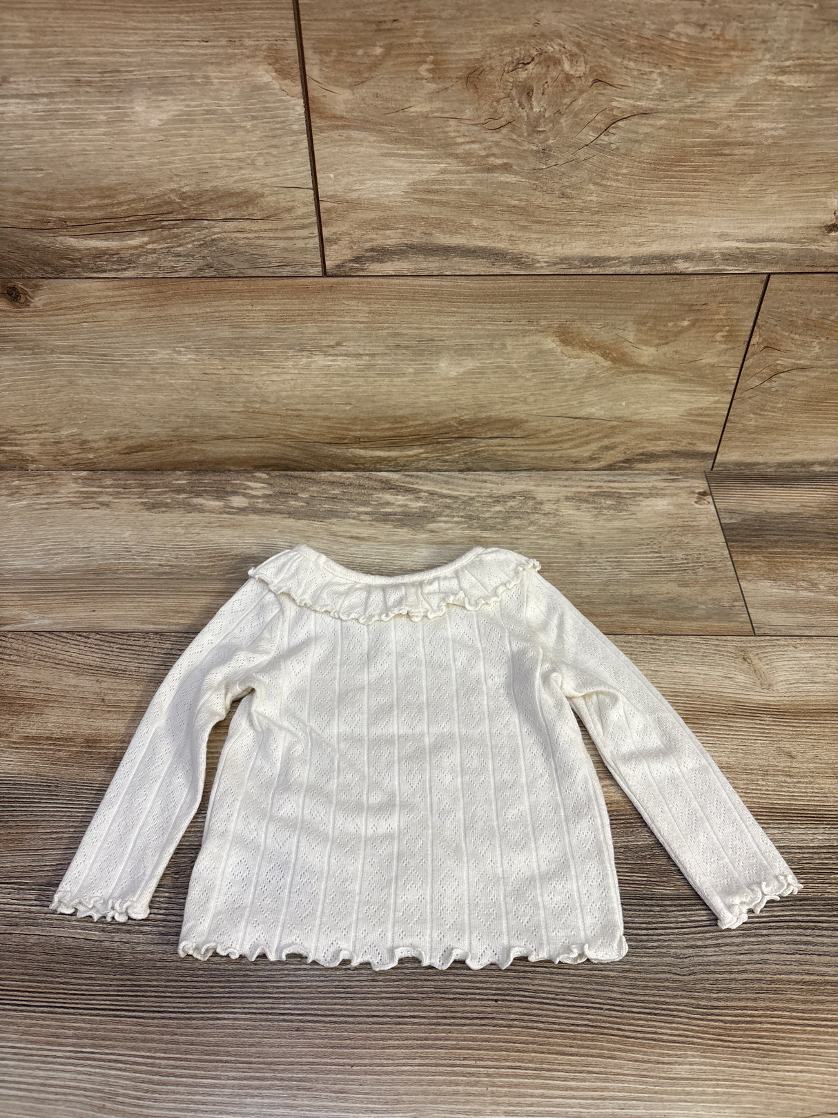 Old Navy Pointelle Knit Collared Shirt White sz 12-18m