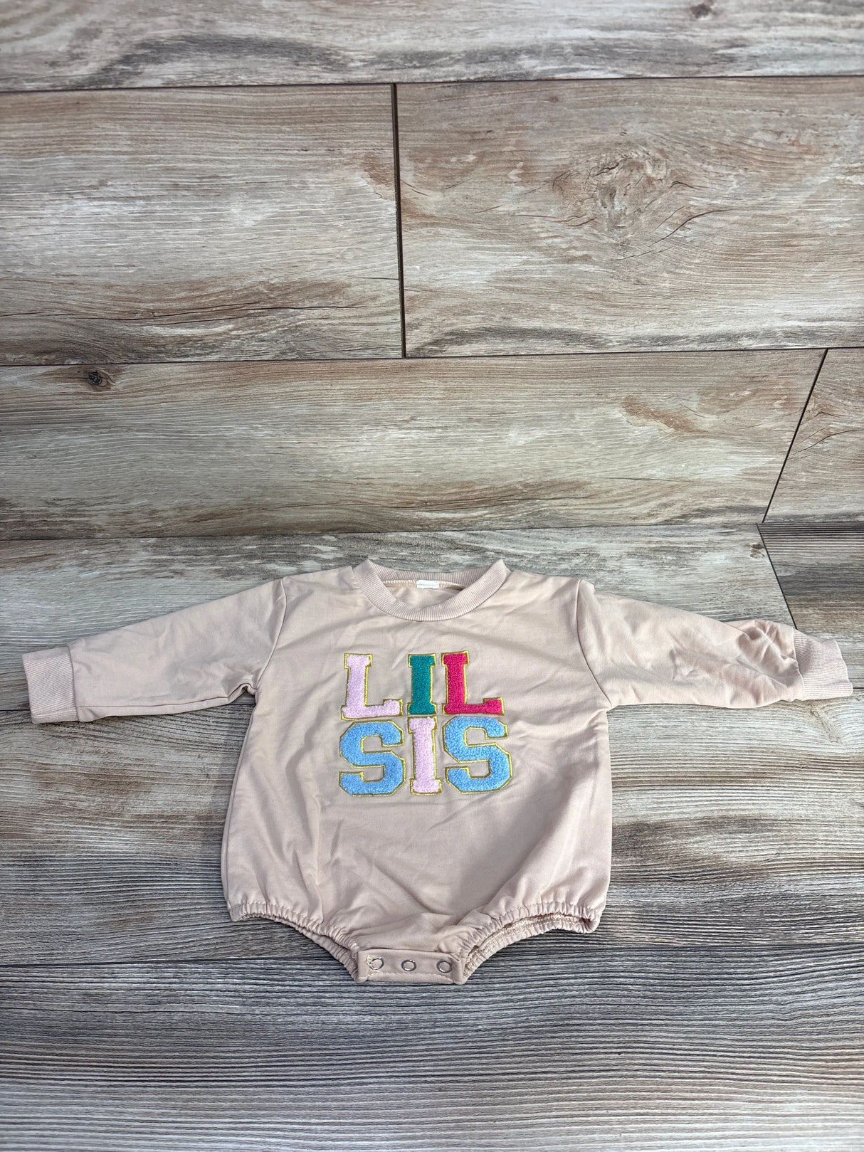 Lil Sis Bubble Romper Tan sz 9-12m