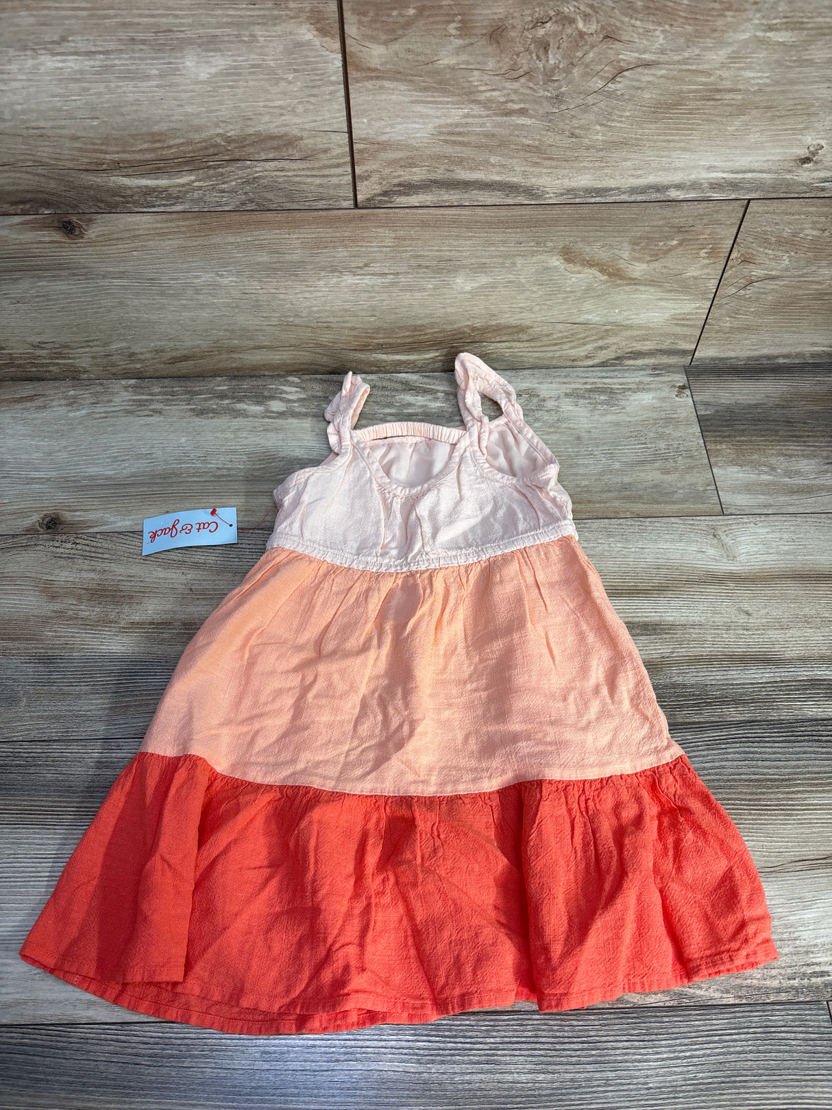 NEW Cat & Jack Tiered Sleeveless Dress in Peach Ombre sz 5T