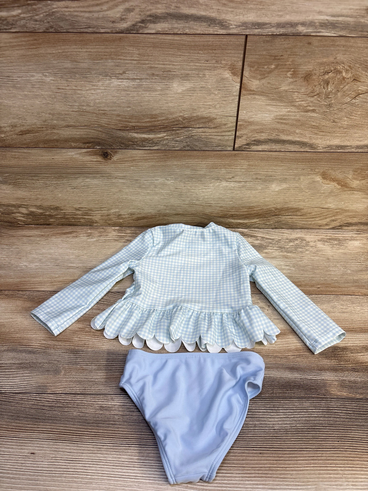 Cat & Jack 2pc Peplum Rashgaurd & Swimsuit Bottoms Blue sz 18m