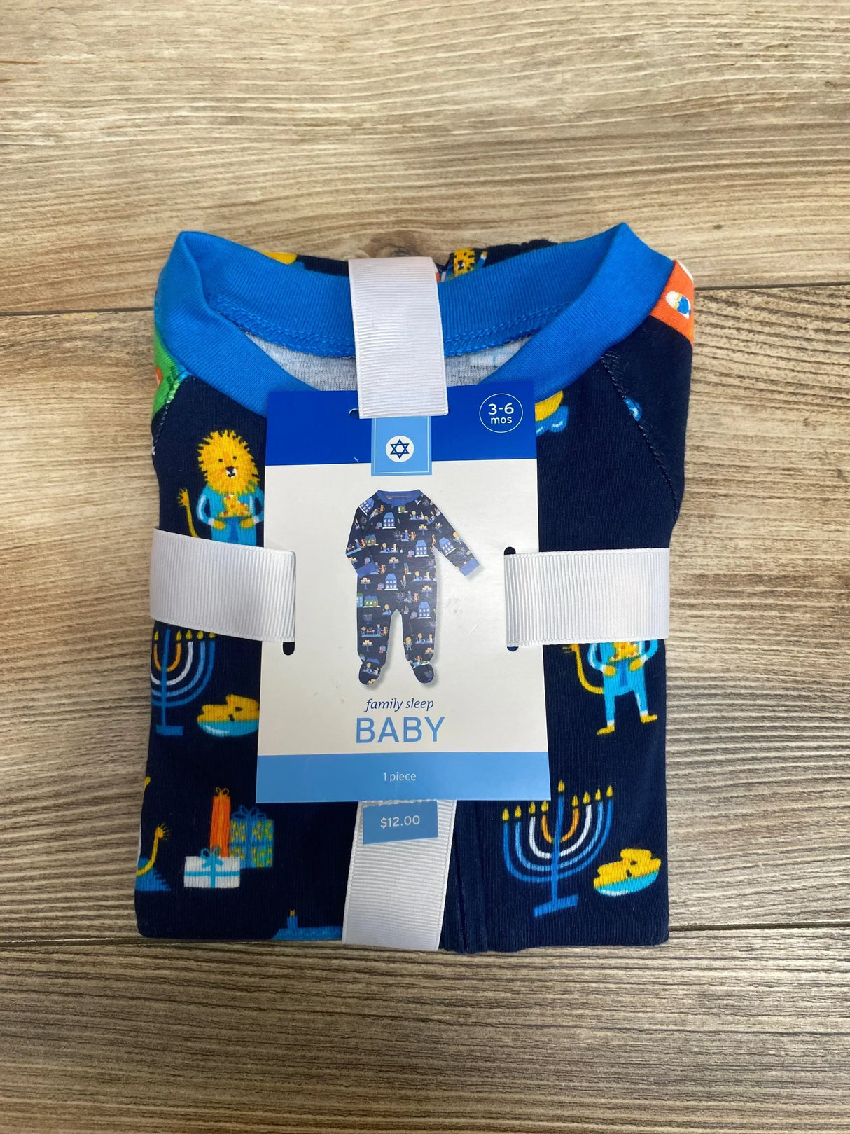NEW Wondershop Hanukkah Sleeper Lions Navy sz 3-6m - Me n Mommy To Be