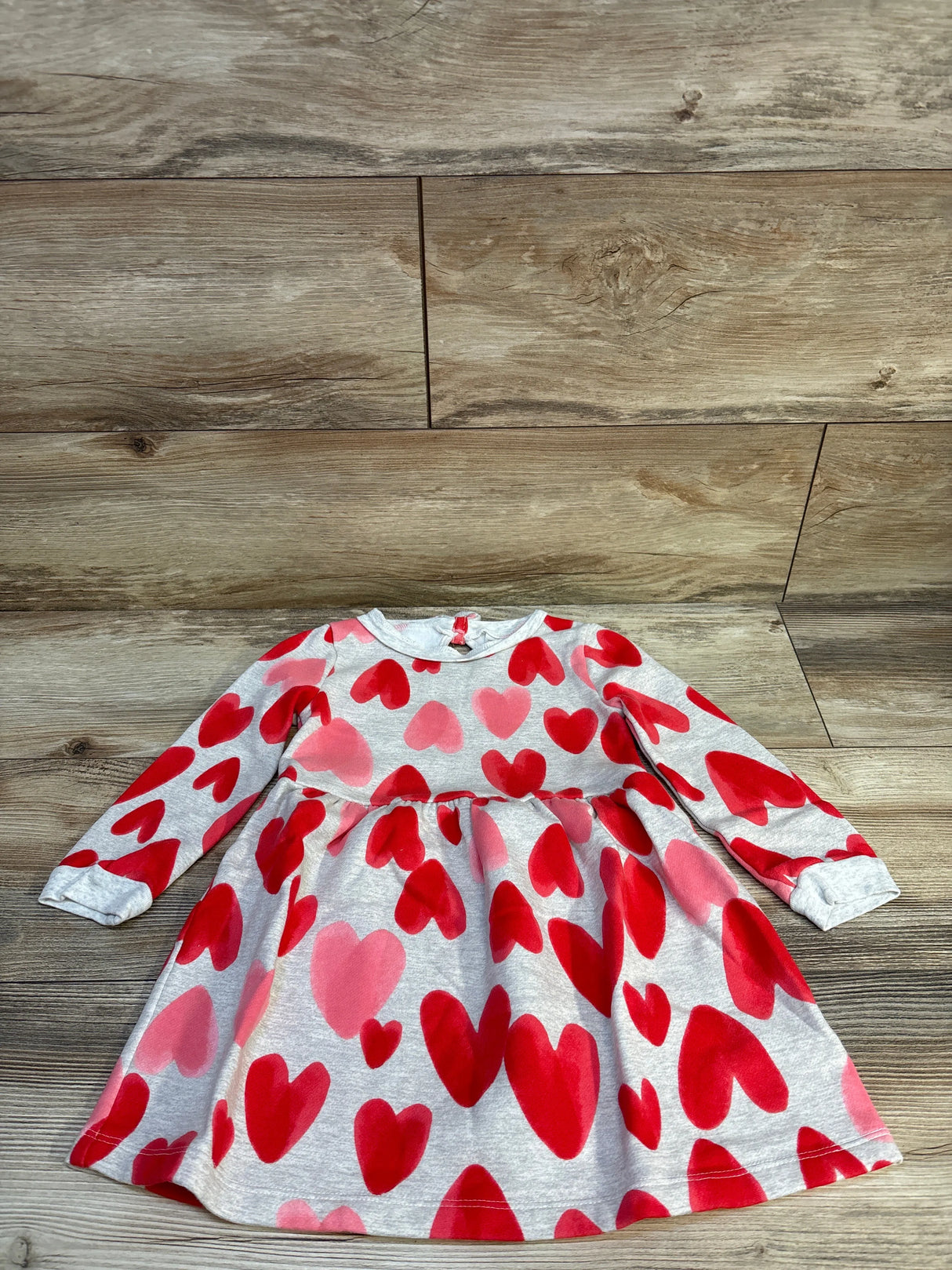 Carter's Heart Print Sweatshirt Dress Grey sz 3T