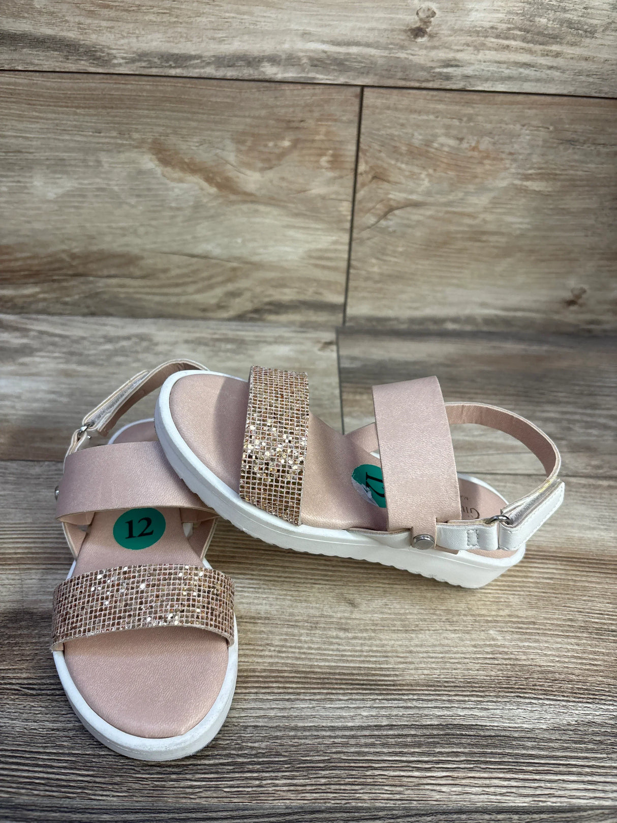 Giulia Palai Glitter Strap Sandals Pink sz 12c