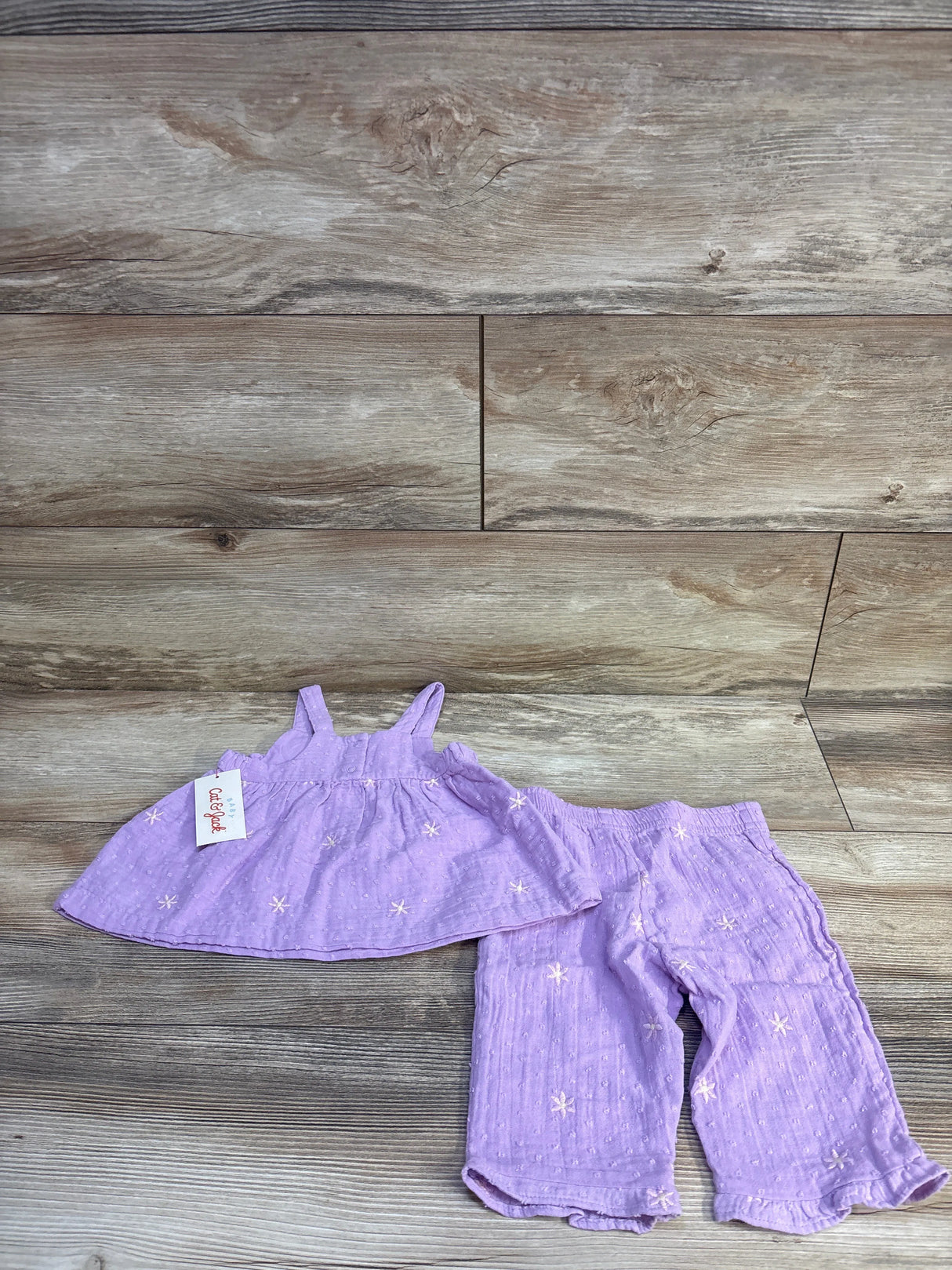 NEW Cat & Jack Daisy Tank Top & Pants Set Lilac sz 6-9m