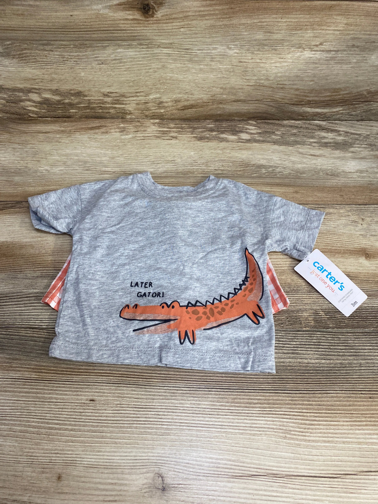 NEW Just One You 2pc Later Gator Shirt & Shorts Grey sz 3m - Me n Mommy To Be