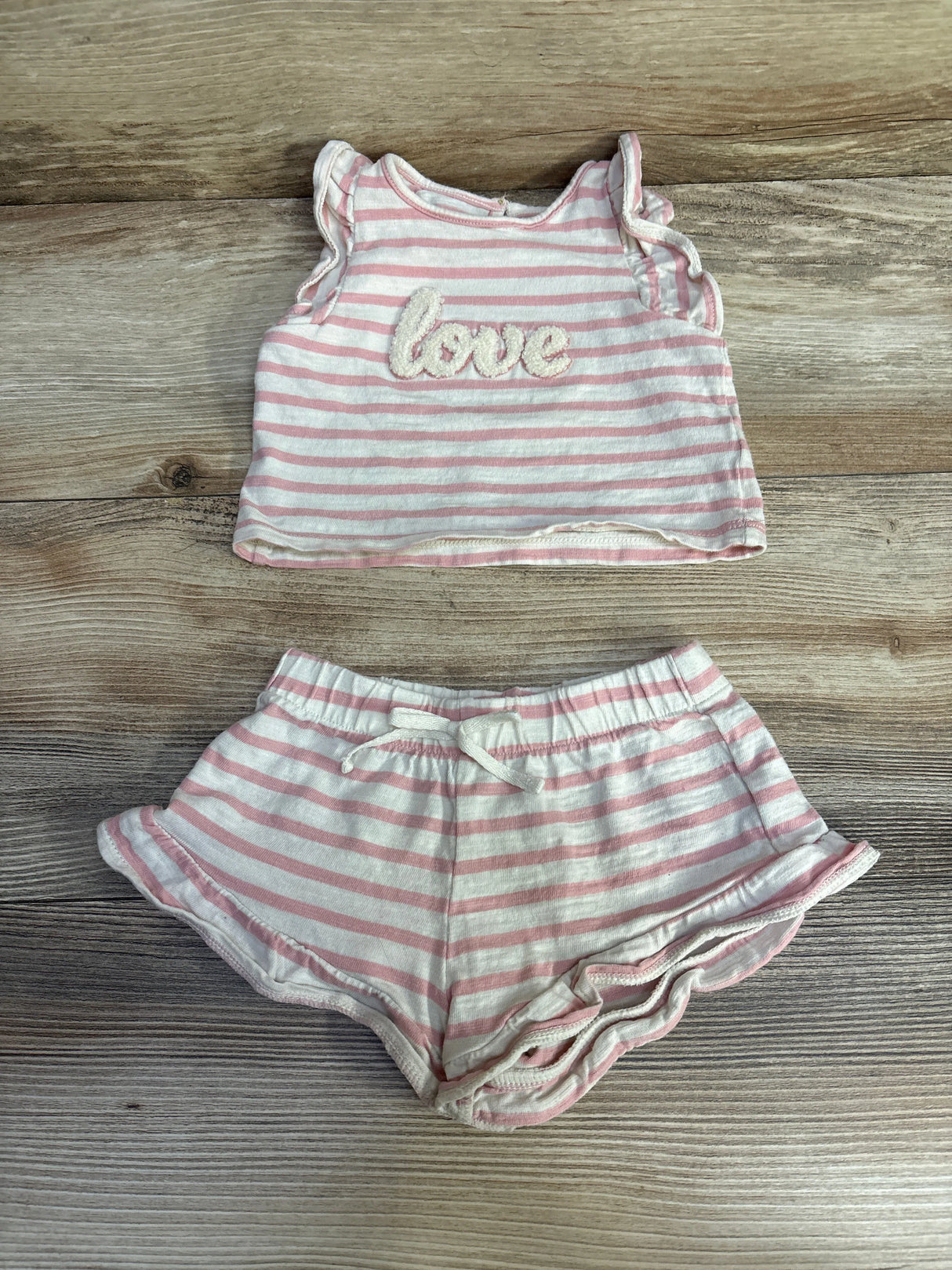 Cloud Island 2pc Striped Top & Bottoms Pink sz 0-3m - Me n Mommy To Be