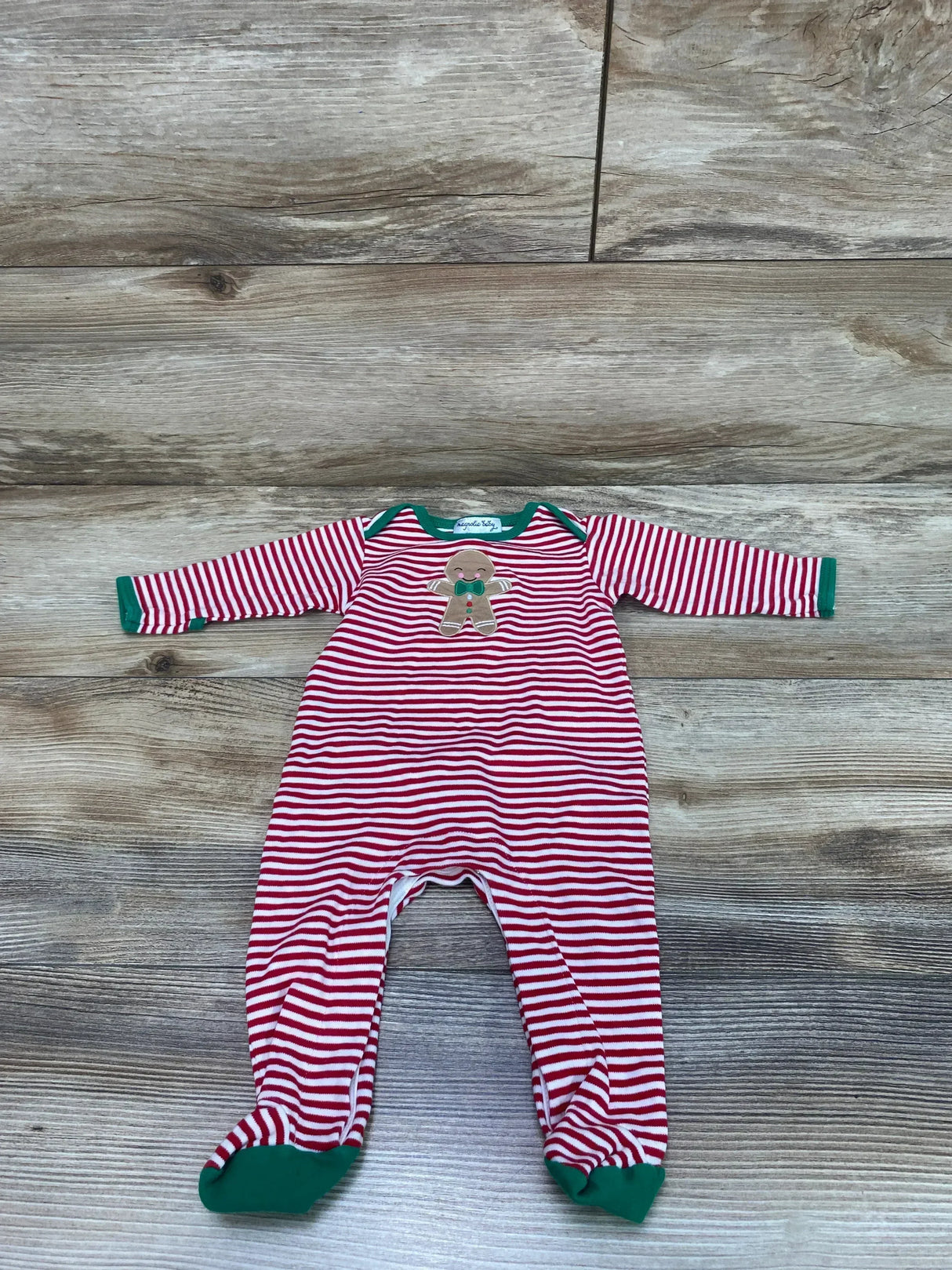 Magnolia Baby Striped Gingerbread Footie Red sz 3m - Me n Mommy To Be