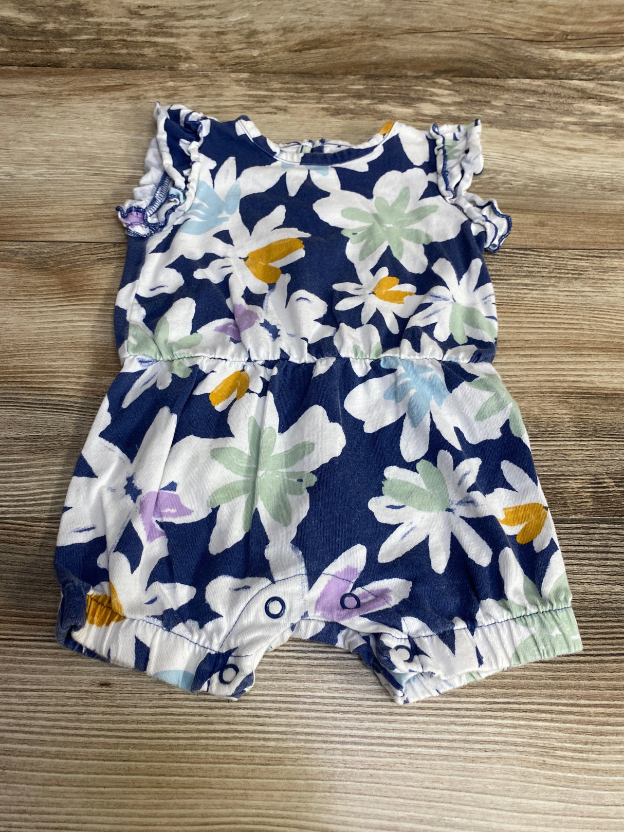 Just One You Floral Shortie Romper Blue sz 6m - Me n Mommy To Be
