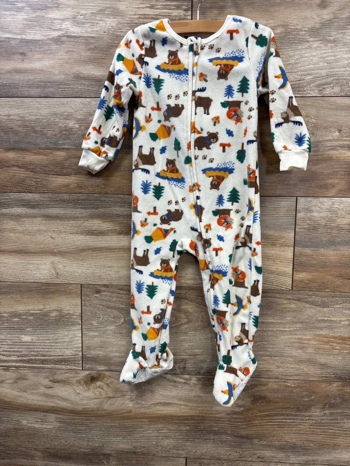 Kids Headquarters Animal Print Blanket Sleeper Ivory sz 18m