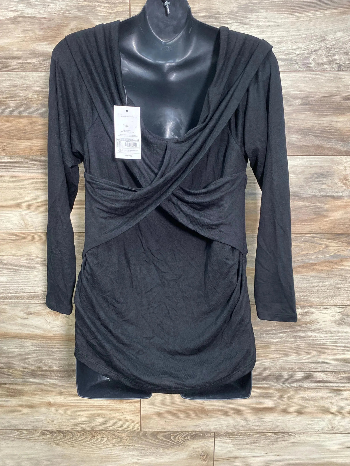 NEW Isabel Maternity Cross Front Top Black sz XXL - Me n Mommy To Be