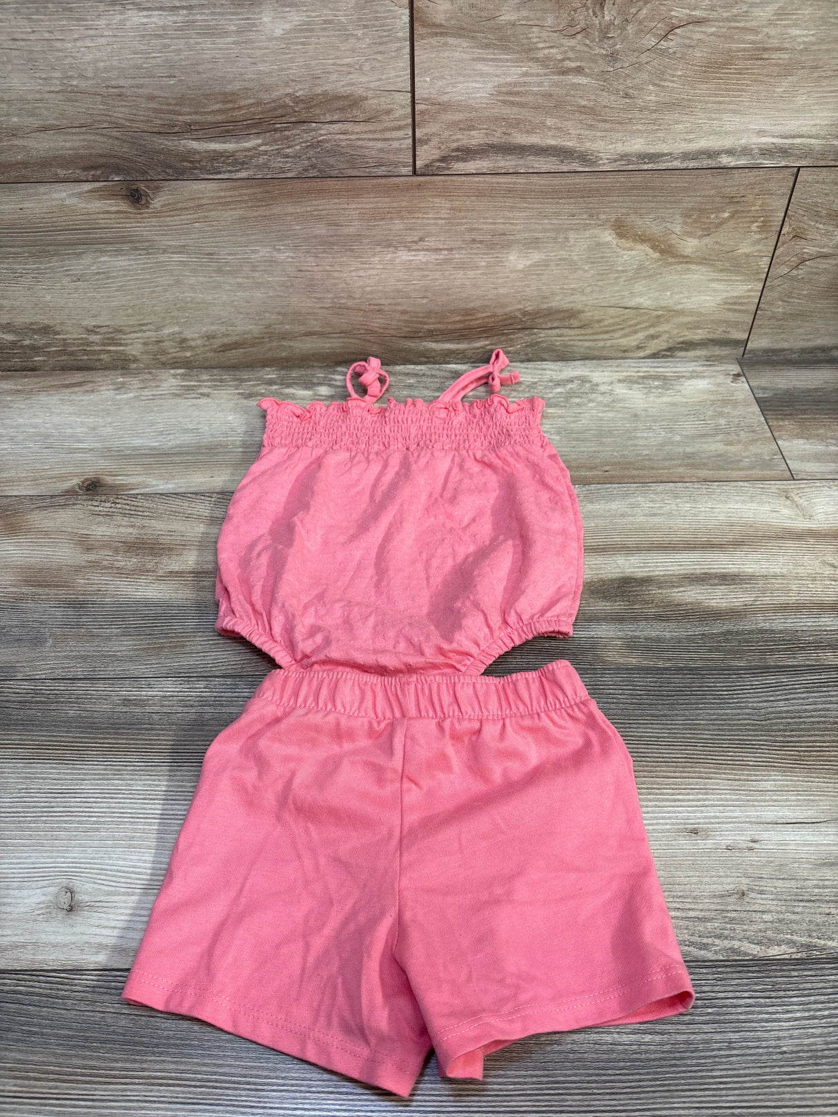 NEW Garanimals 2pc Smocked Bodysuit & Shorts Set Pink sz 24m