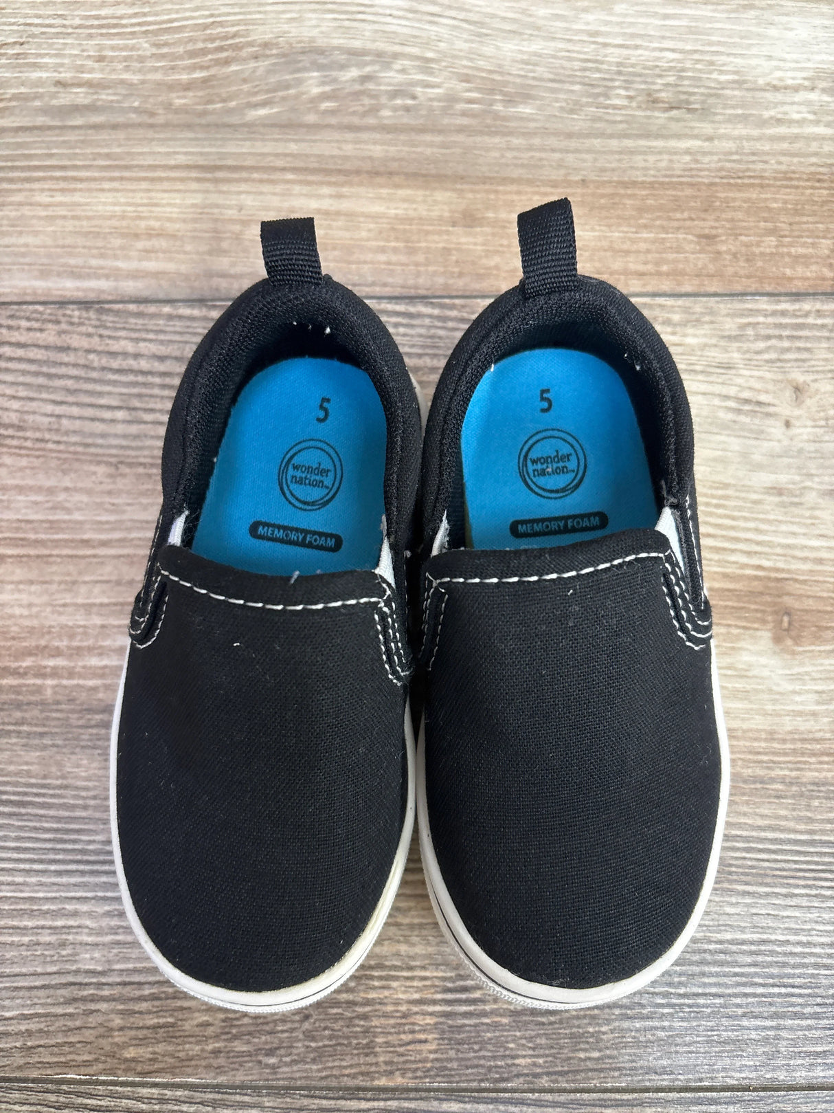Wonder Nation Canvas Slip-On Black sz 5c