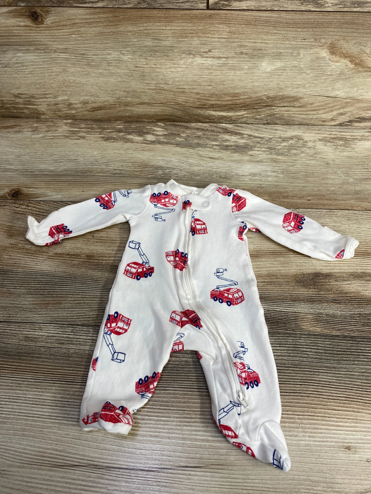 Carter's Fire Truck Sleeper White sz Preemie