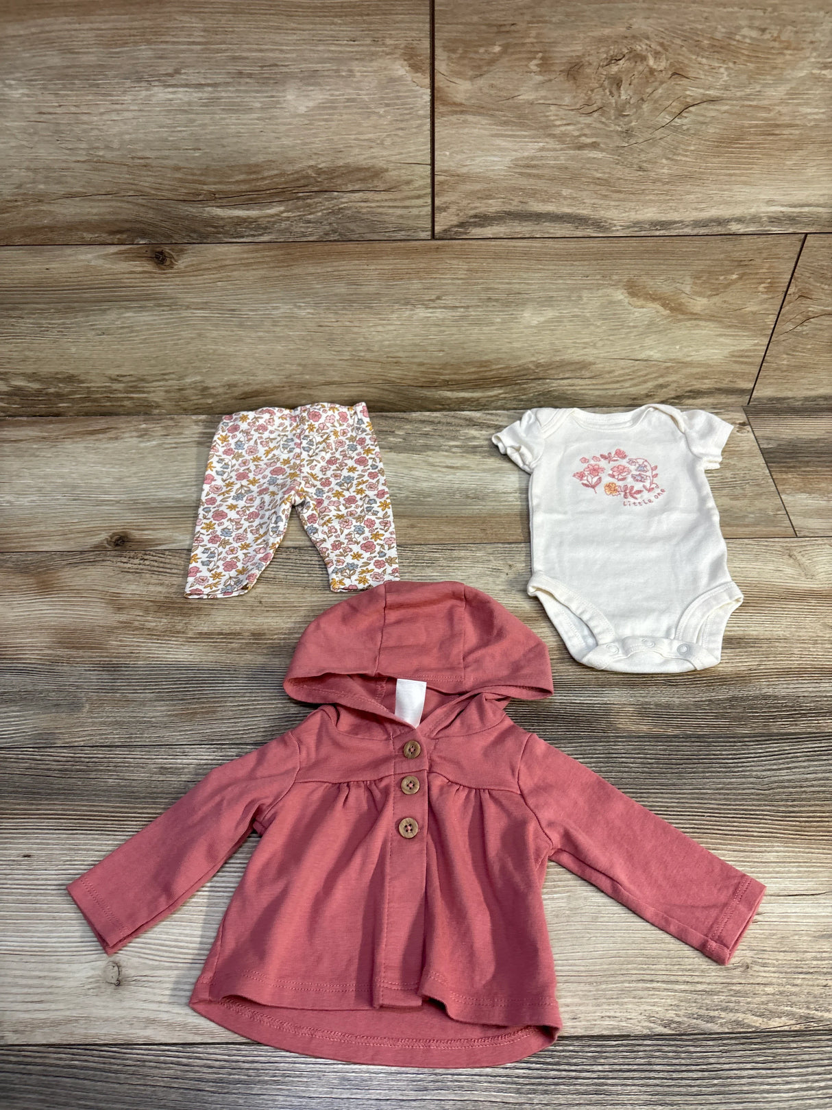 Carter's 3pc Button Up Jacket, Bodysuit, & Pants Set Pink sz Newborn