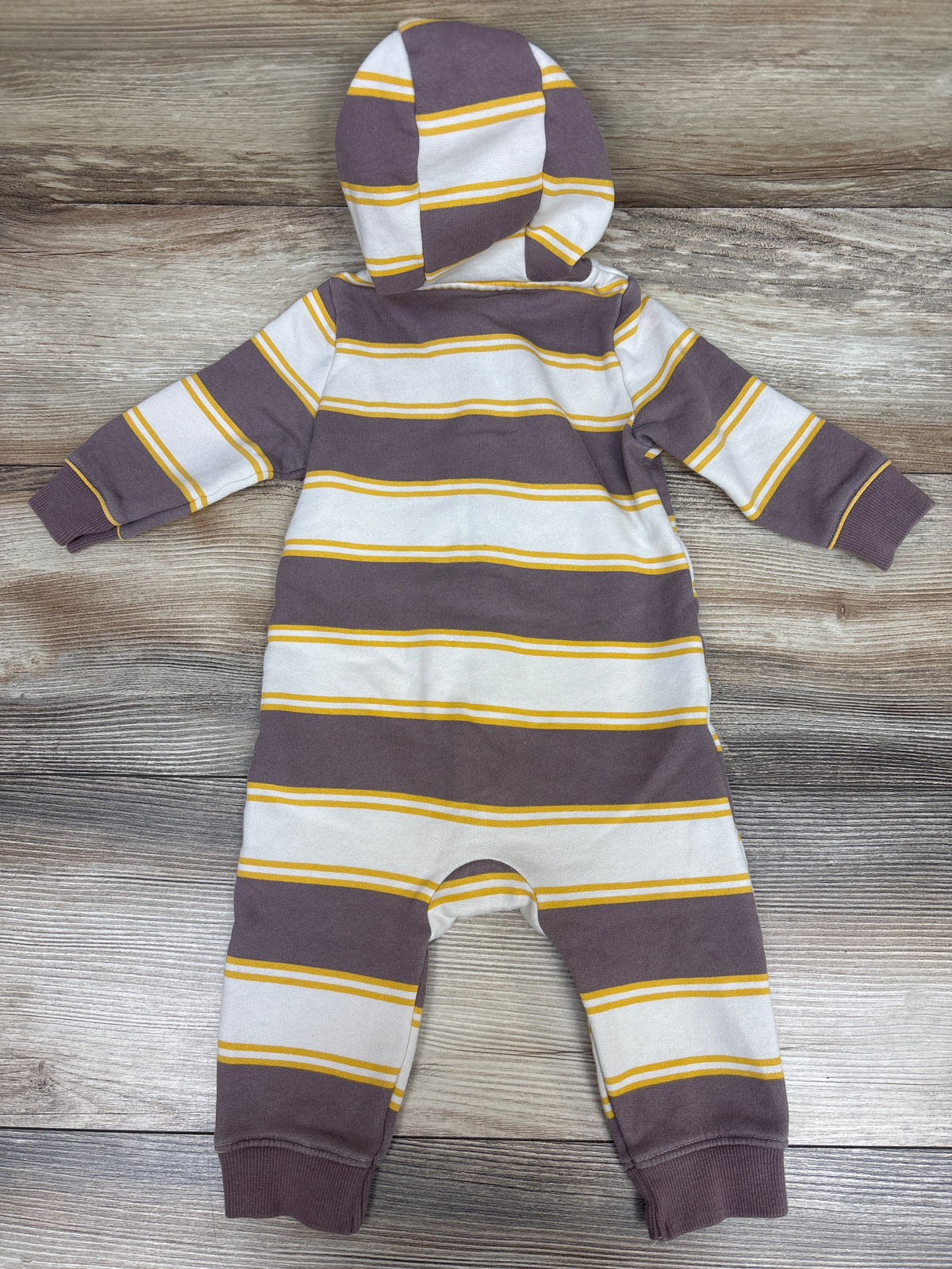 Carter's Striped Hooded Coverall Brown sz 9m