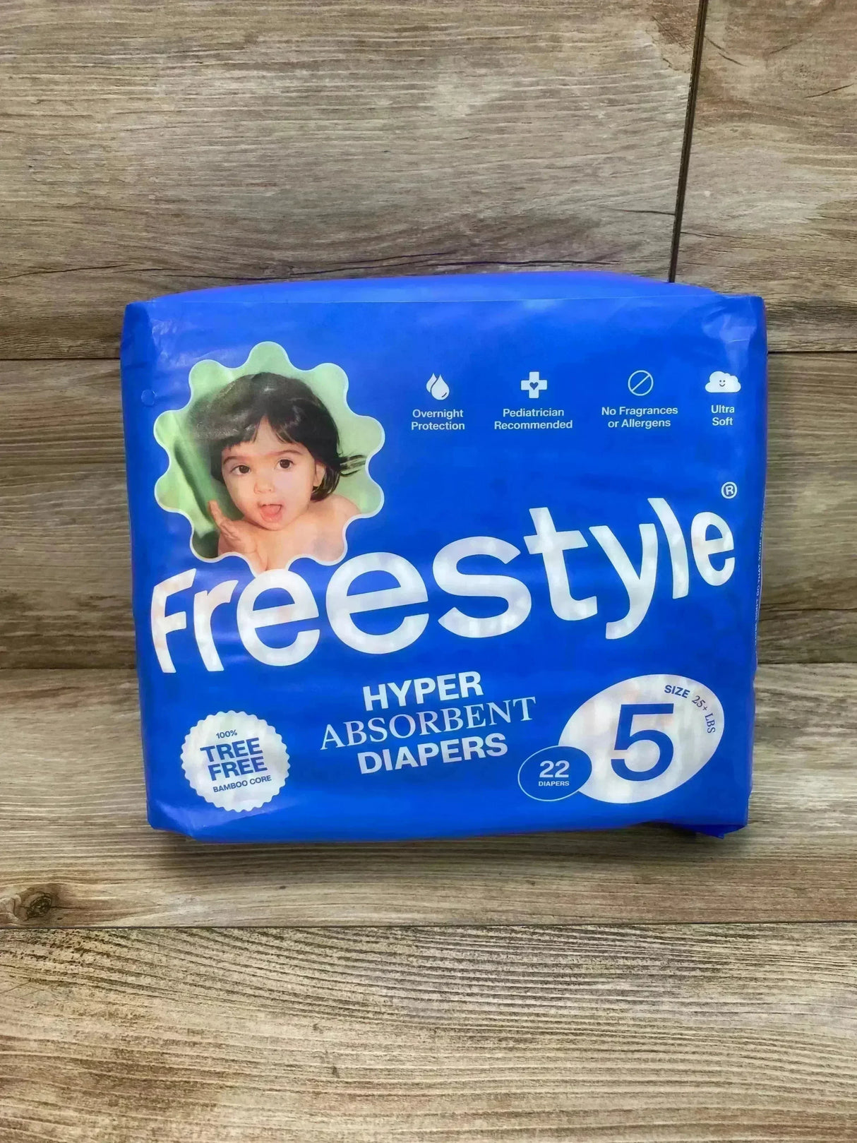 NEW FreeStyle Hyper Absorbent, Tree Free Diapers Size 5, 22ct - Me n Mommy To Be