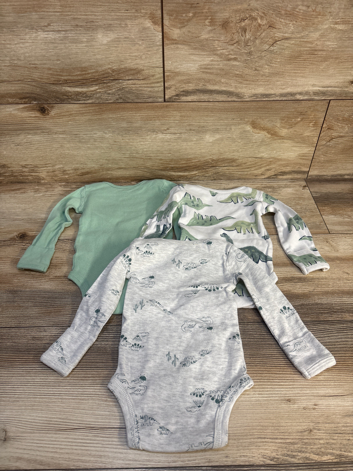 Just One You 3pk Dinosaur Bodysuit Set White sz 3m