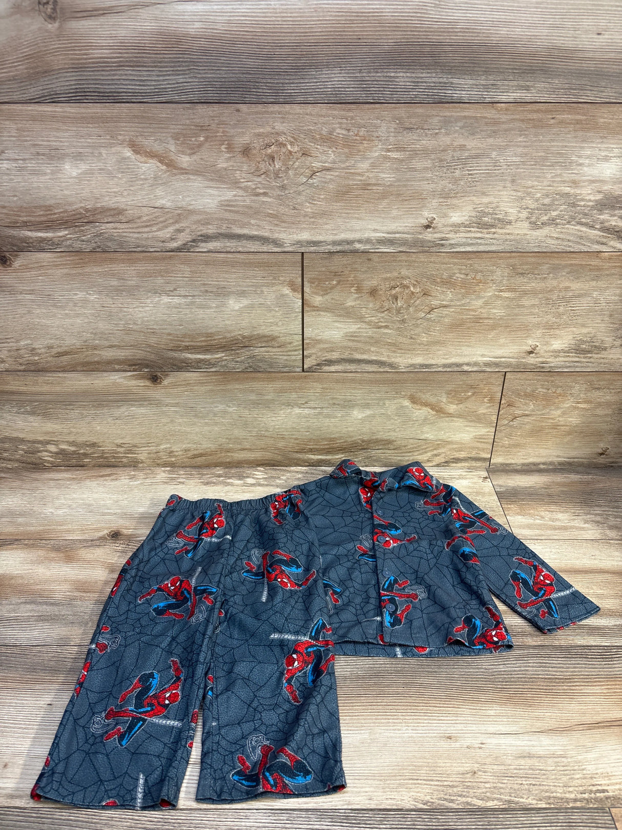 Marvel Spider-Man 2pc Coat Style Pajama Set Grey sz 2T