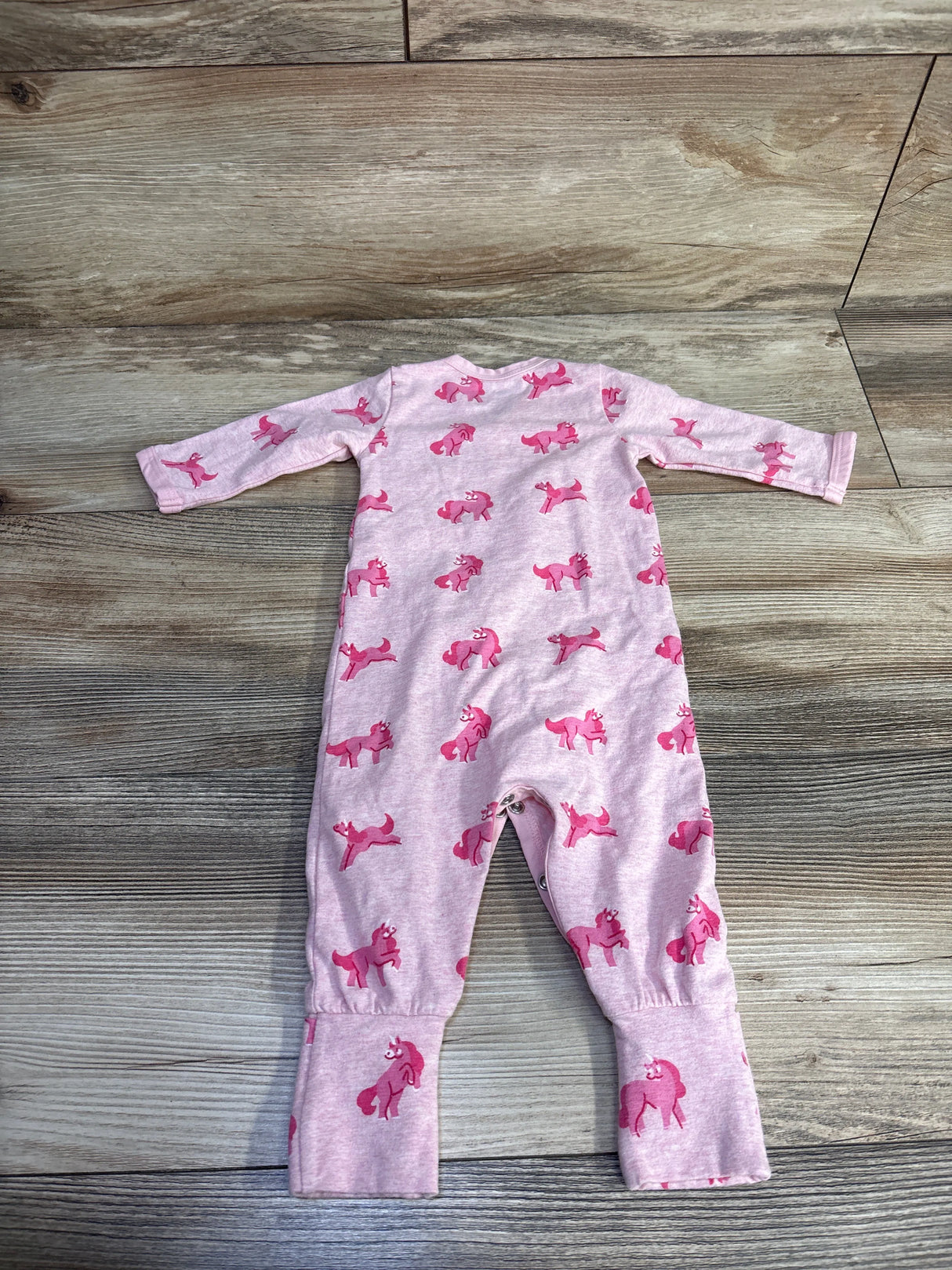 Monica + Andy Unicorn Print Snap Convertible Footie Pink sz 0-3m