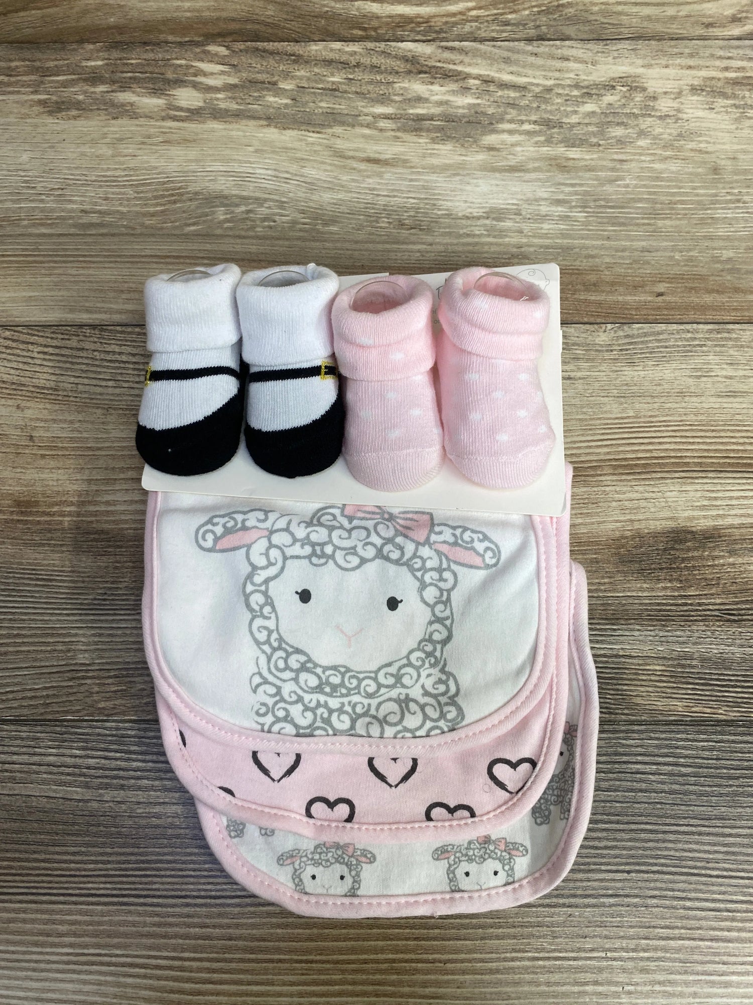 NEW Hudson Baby Socks & Bibs 5pk Set Pink sz 0-9m