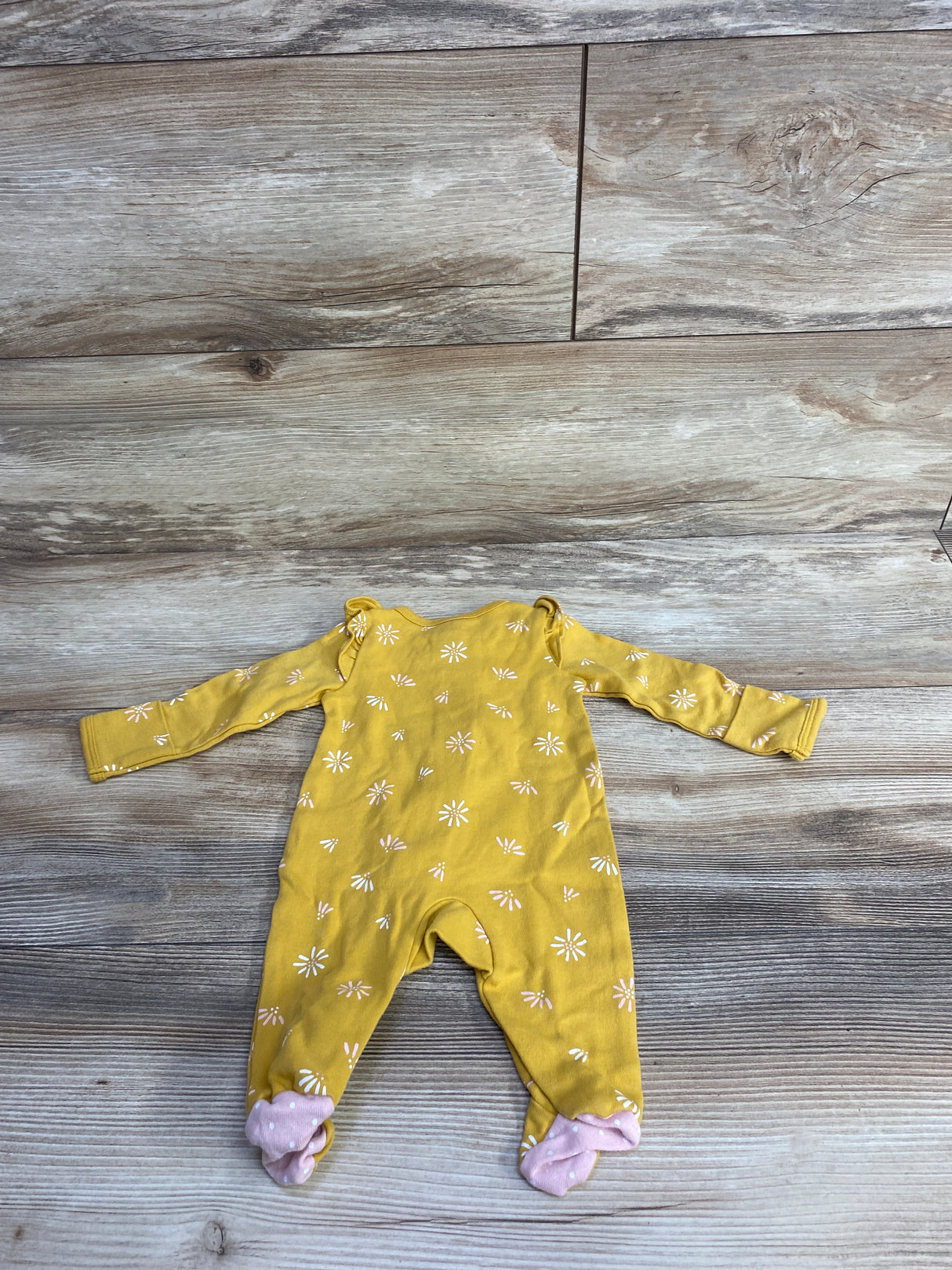 Carter's Floral Heart Print Sleeper Yellow sz Newborn