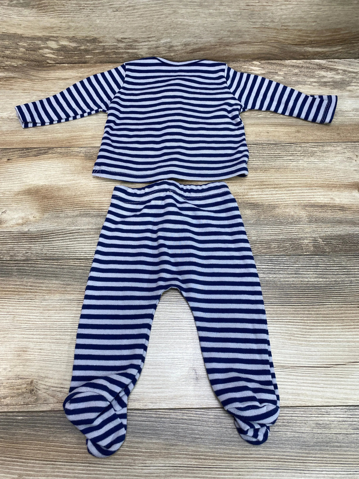 Perry Ellis 2pc Striped Top & Footed Pants Blue sz 6m - Me n Mommy To Be
