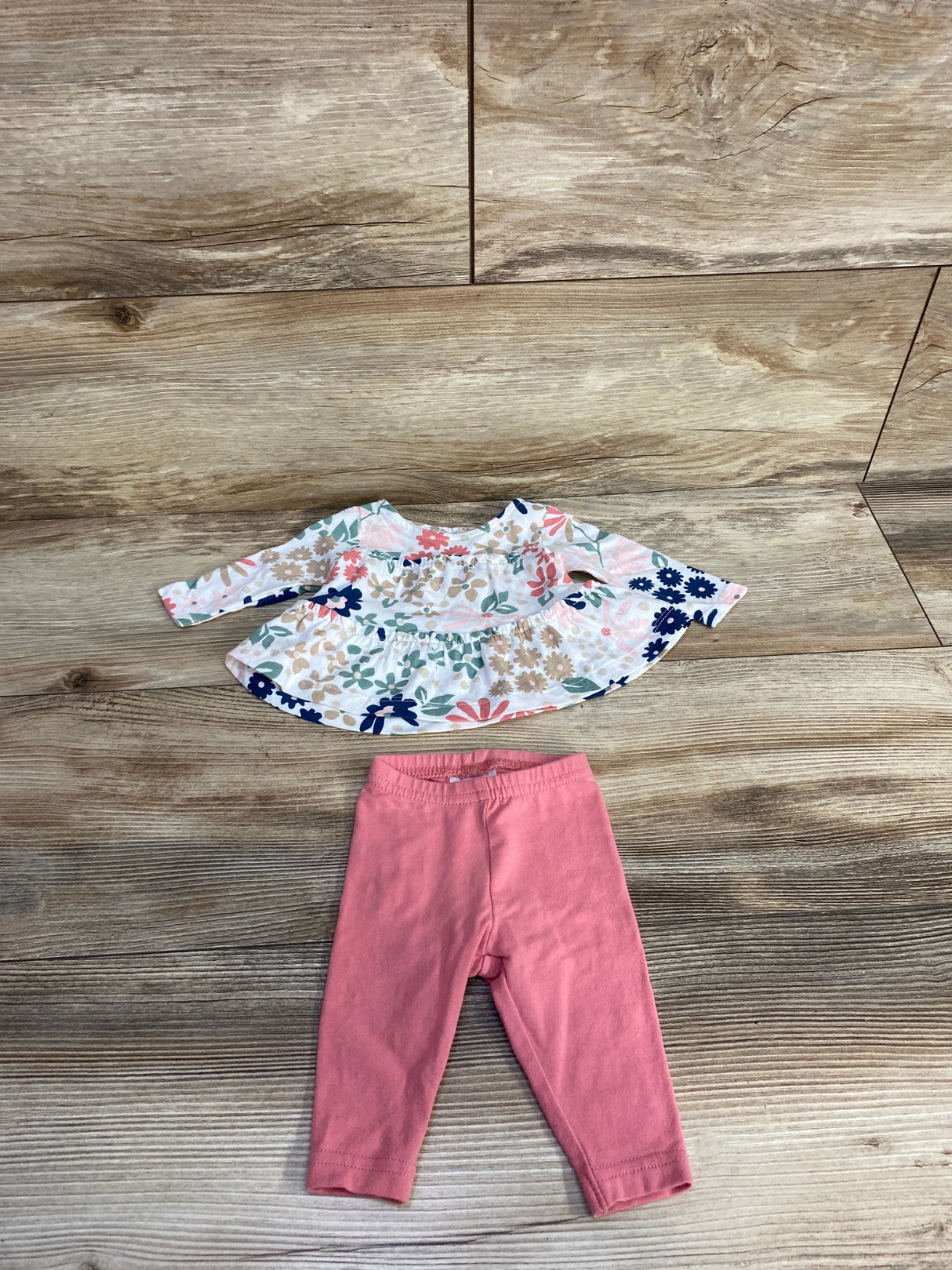 Crater's 2pc Floral Top & Pants Set White sz Newborn