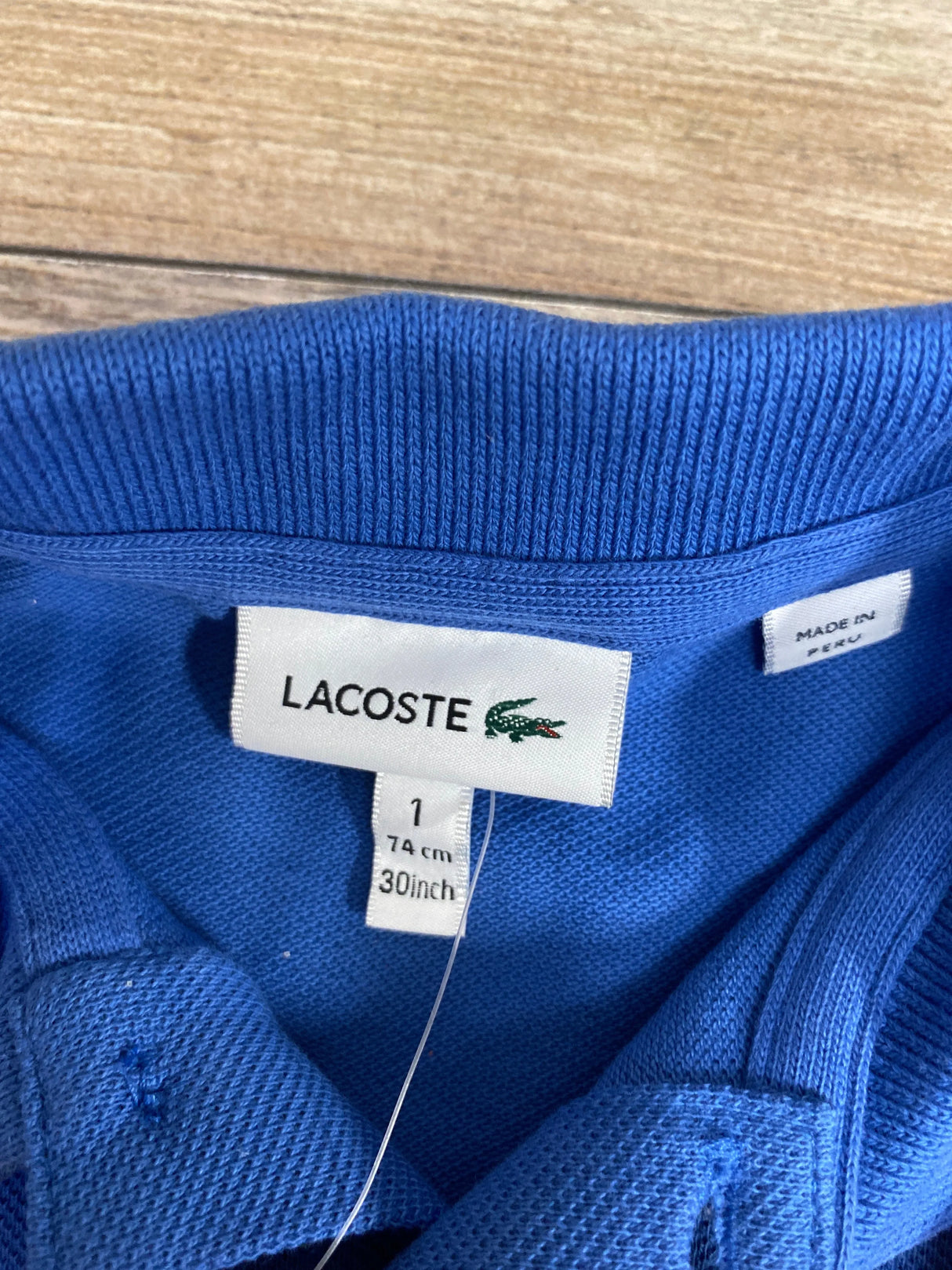 NEW Lacoste Boys' Petit Piqué Polo Blue sz 12m