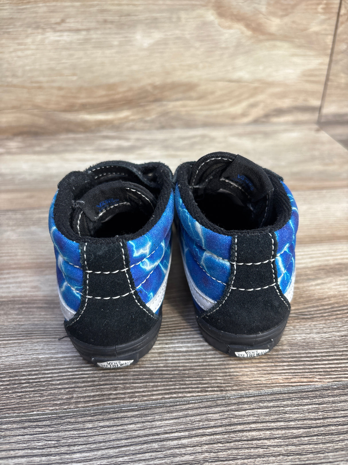 Vans Sk8-Mid V Shoes in Glow Lightning Black/Blue sz 8c