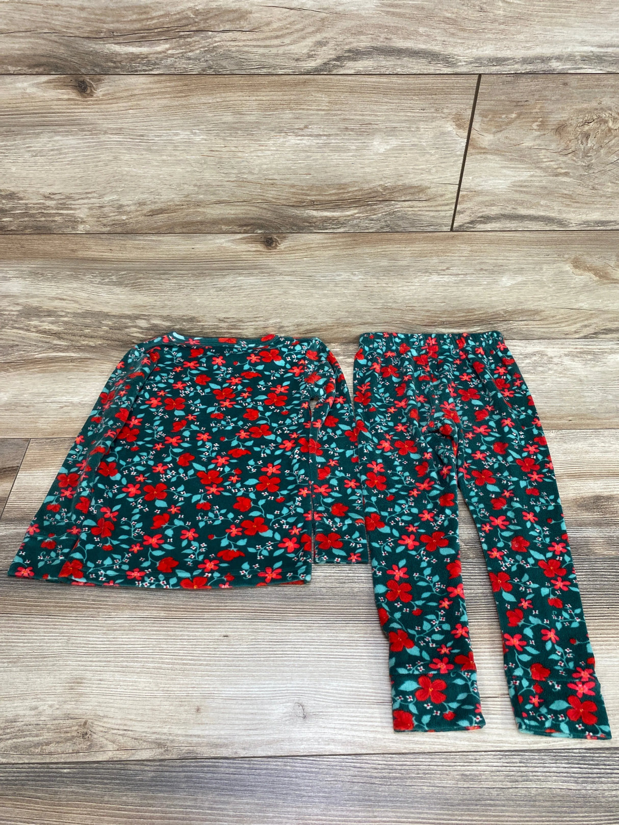 Cat & Jack 2pc Floral Pajama Set Green sz 4T - Me n Mommy To Be