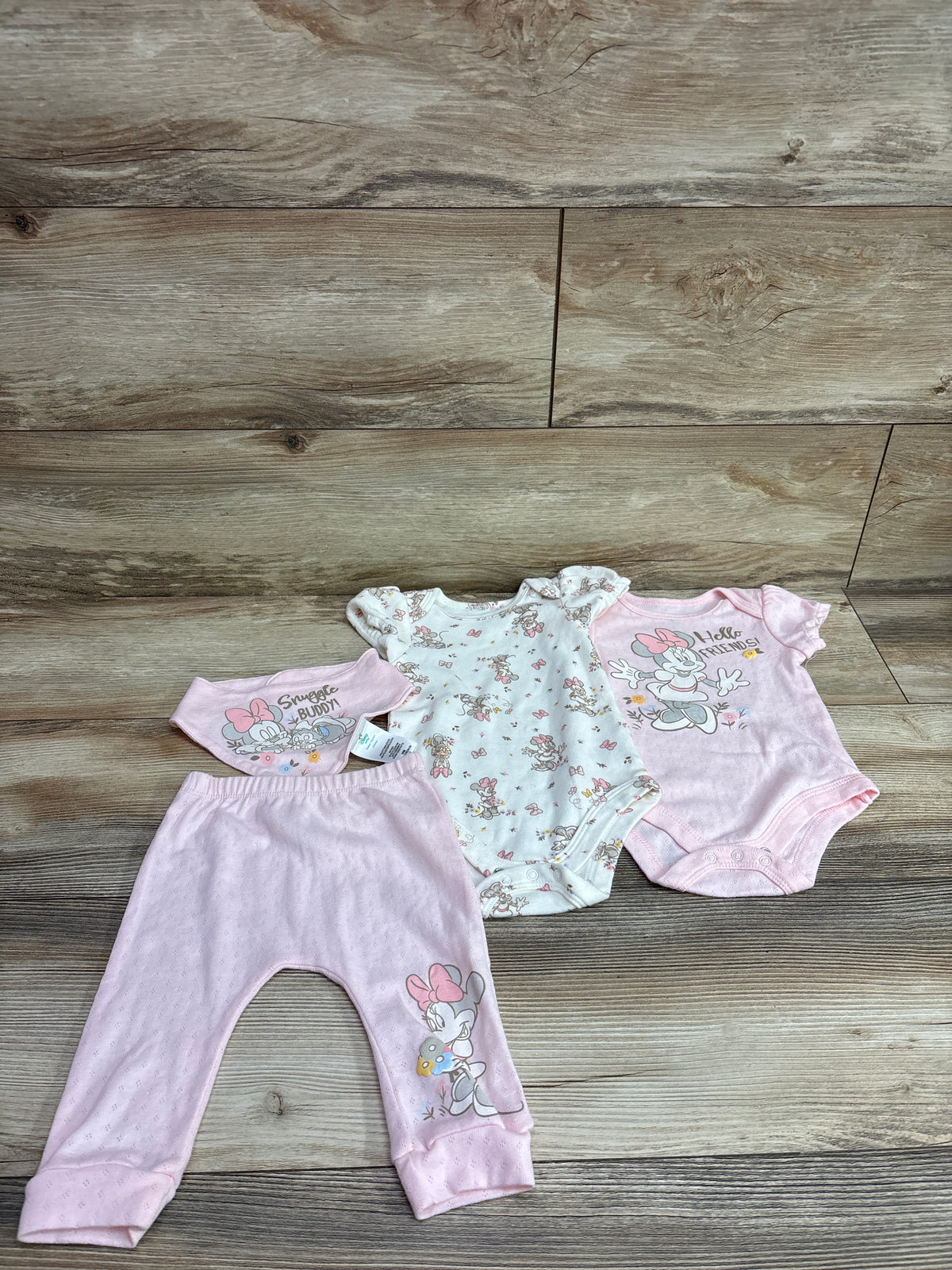 Disney Baby 4pc Minnie Mouse Layette Set Pink sz 3/6m