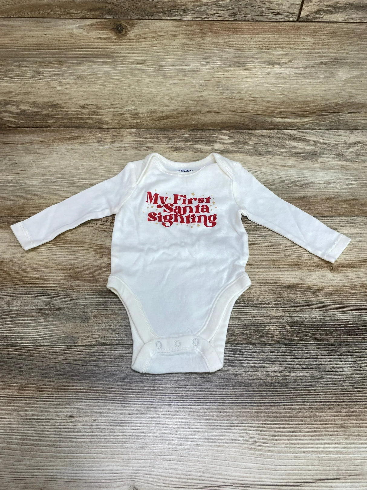 Old Navy My First Santa Sighting Bodysuit White sz 0-3m - Me n Mommy To Be