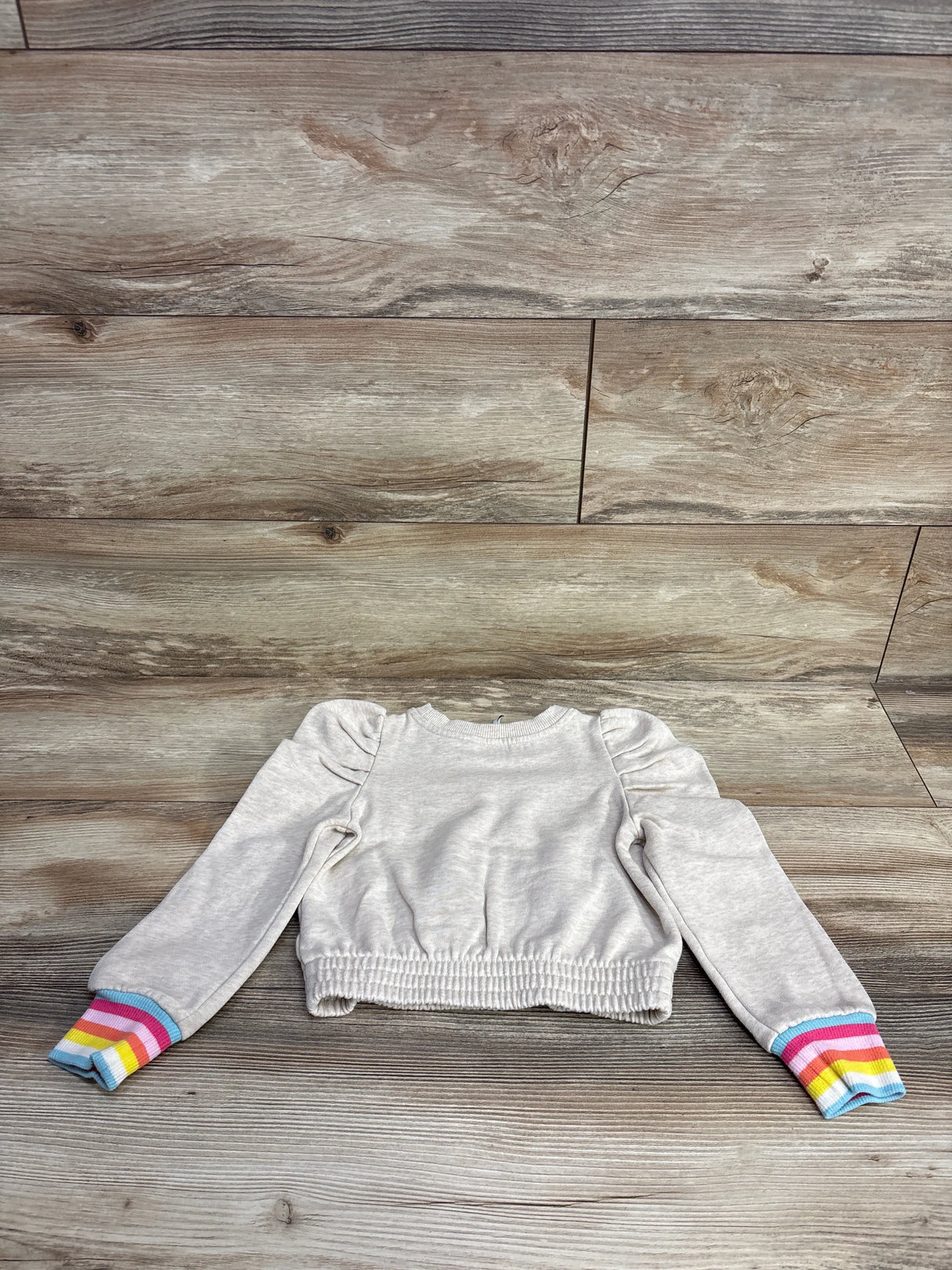 Janie & Jack Puff Sleeve C'est La Vie Sweatshirt Taupe sz 5T