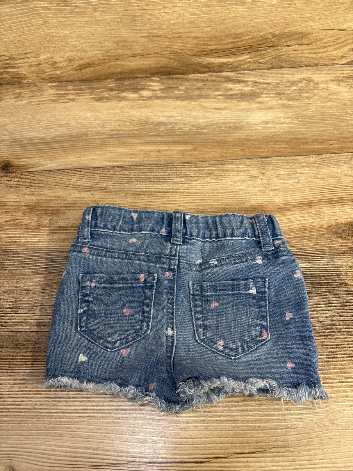 Cat & Jack Heart Print Denim Shorts Blue sz 12m
