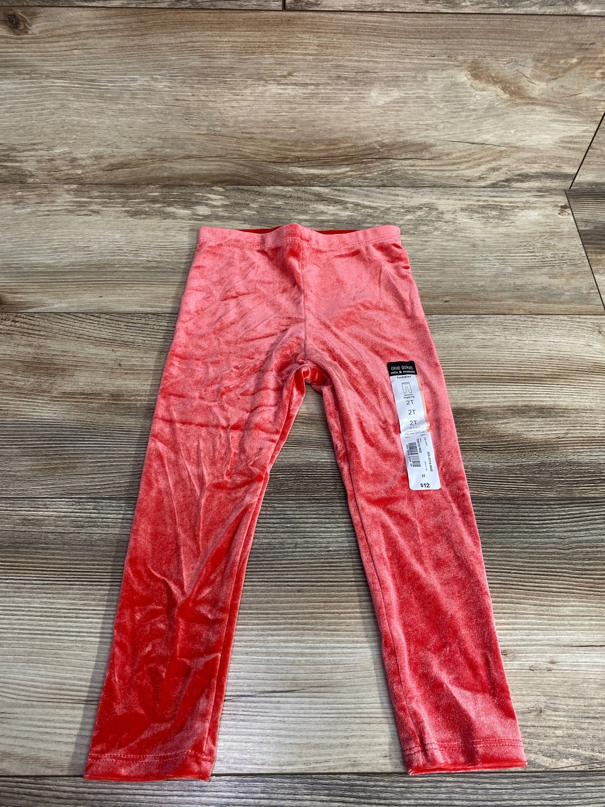 NEW Okie Dokie Velour Tokyo Red Leggings sz 2T