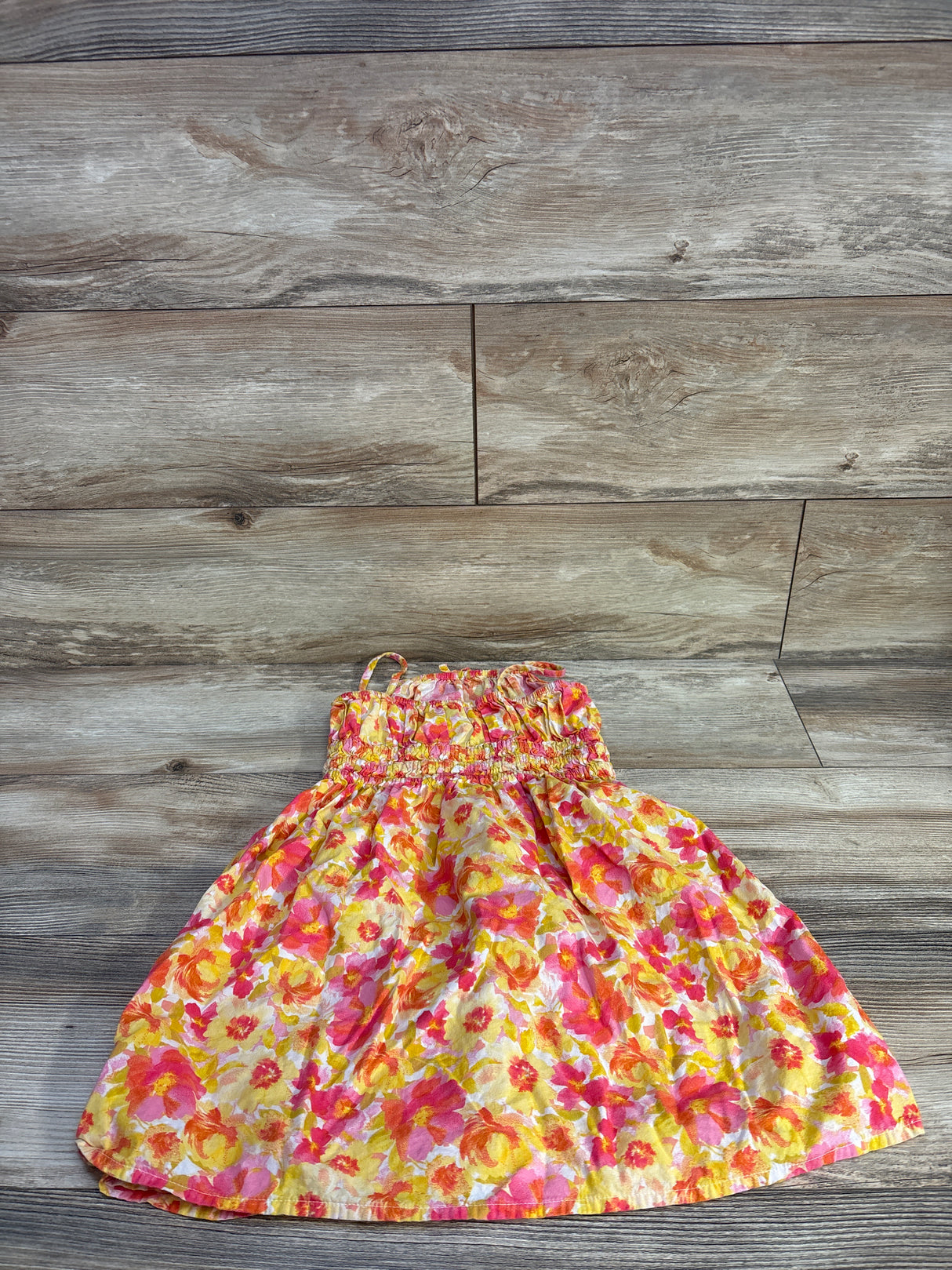 Old Navy Sleeveless Watercolor Floral Dress Orange sz 5T