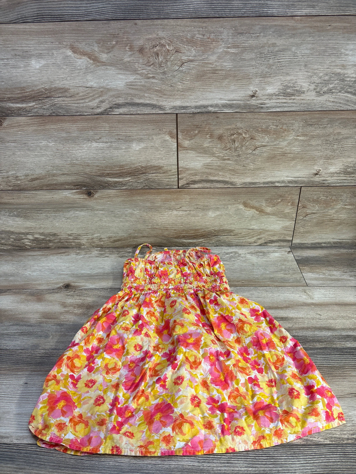 Old Navy Sleeveless Watercolor Floral Dress Orange sz 5T