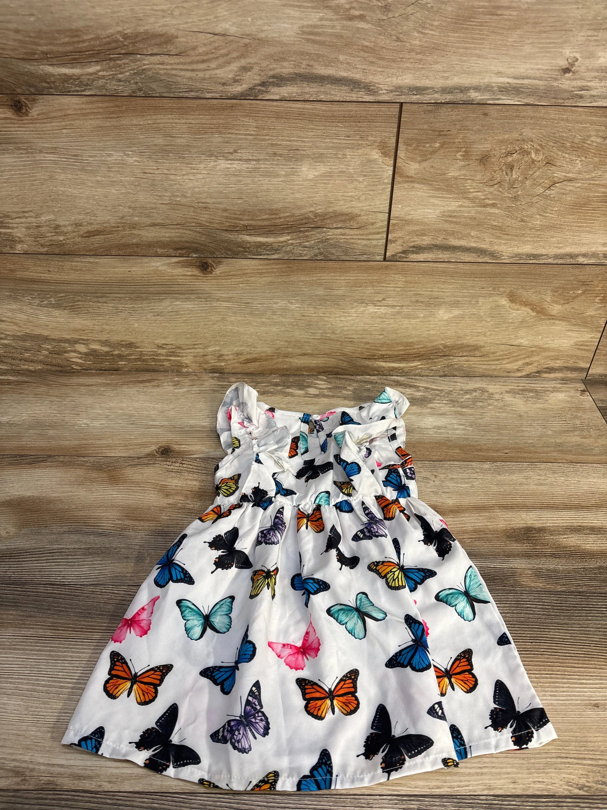 Shein Sleeveless Butterfly Dress White sz 18-24m