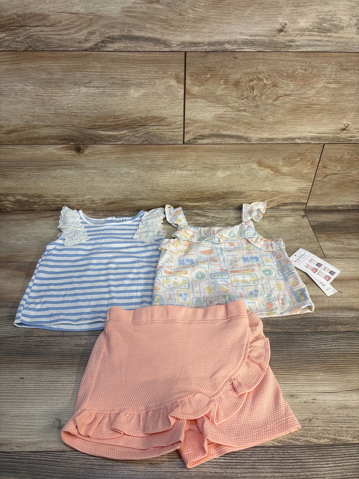 NEW Nicole Miller 3pc Tank Top & Shorts Set White sz 3T