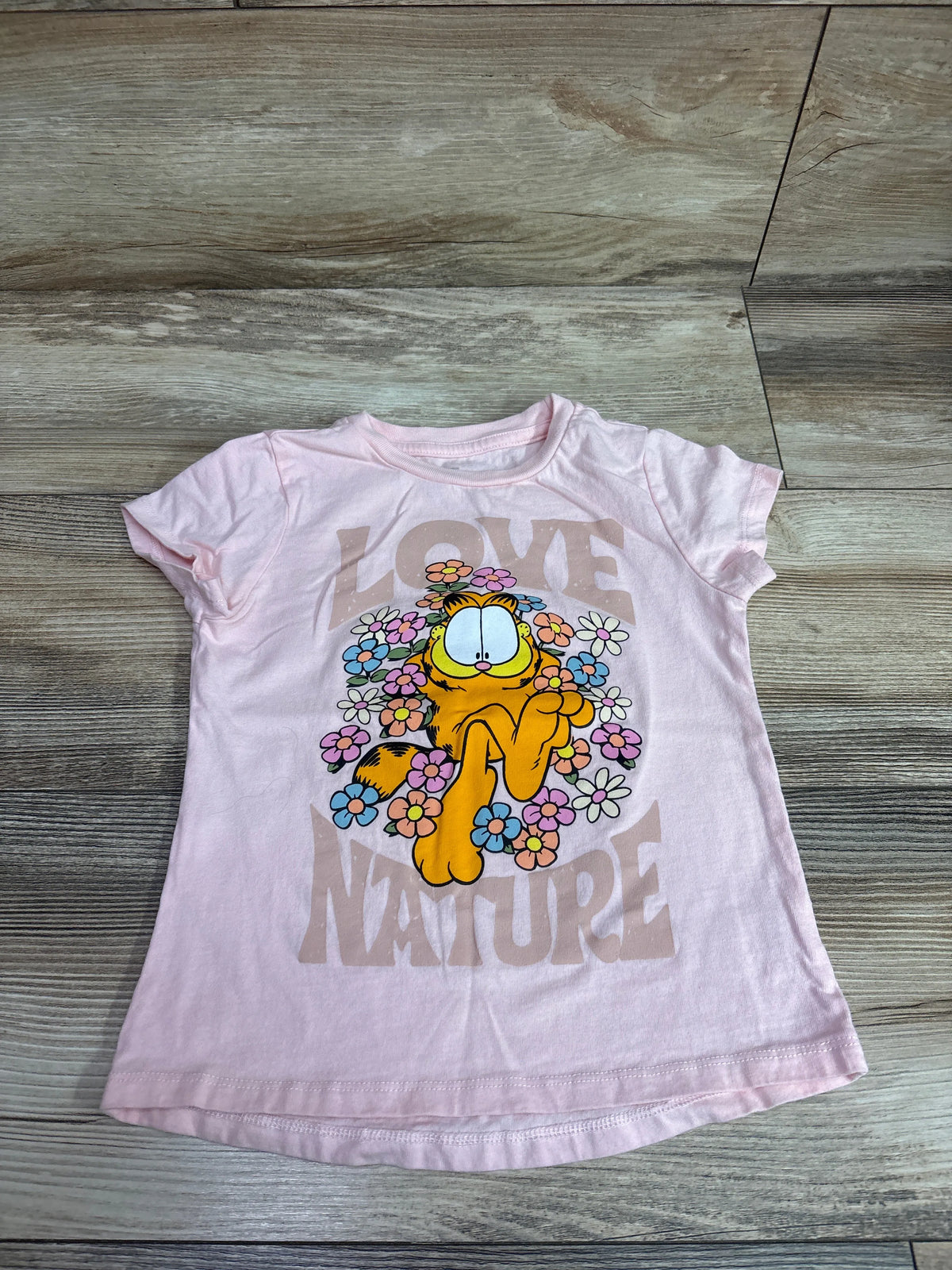 Tucker + Tate Garfield Love Nature pink t-shirt for kids size 5T