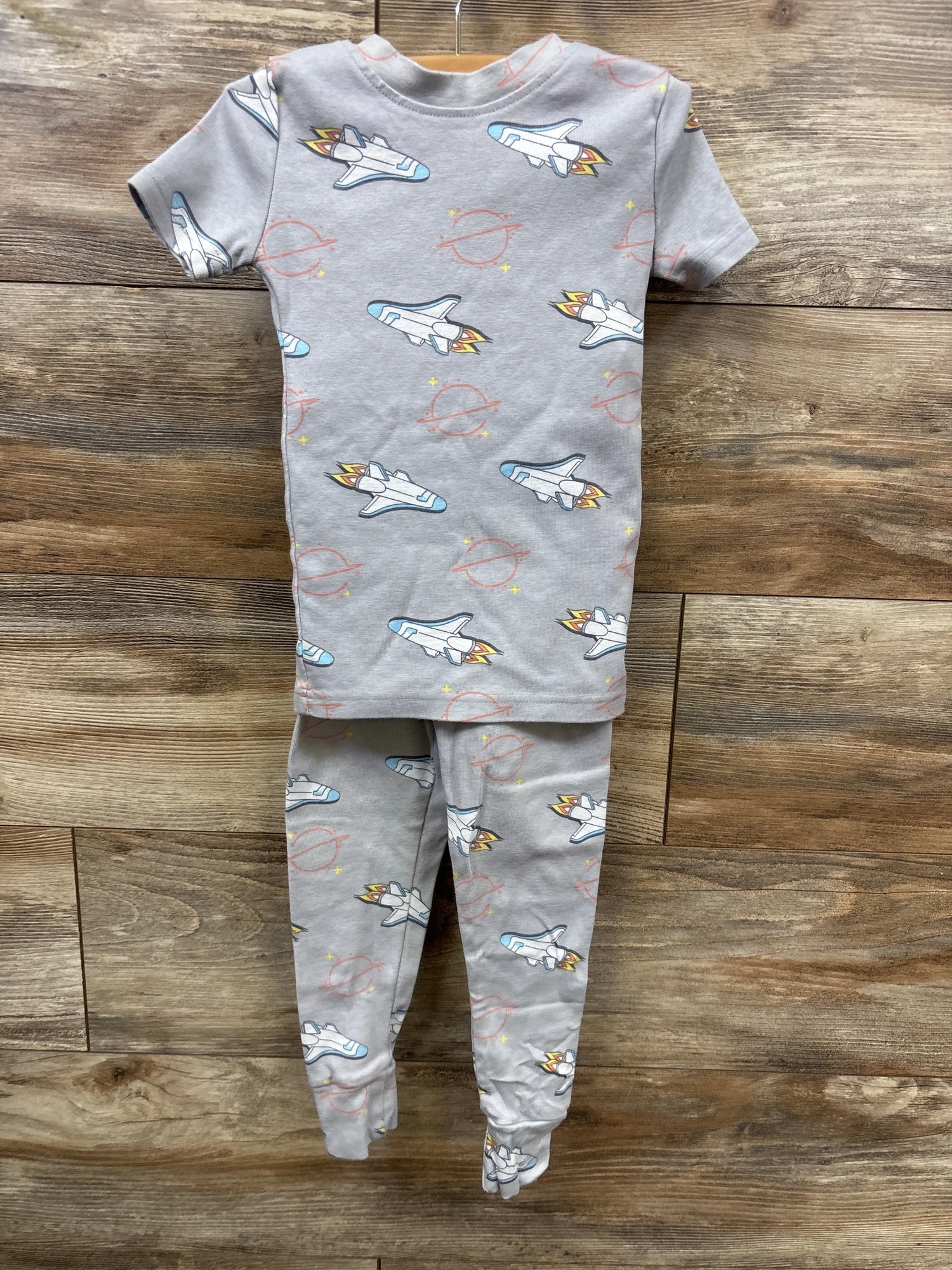 Kirkland 2pc Spaceship Pajama Set Grey sz 4T