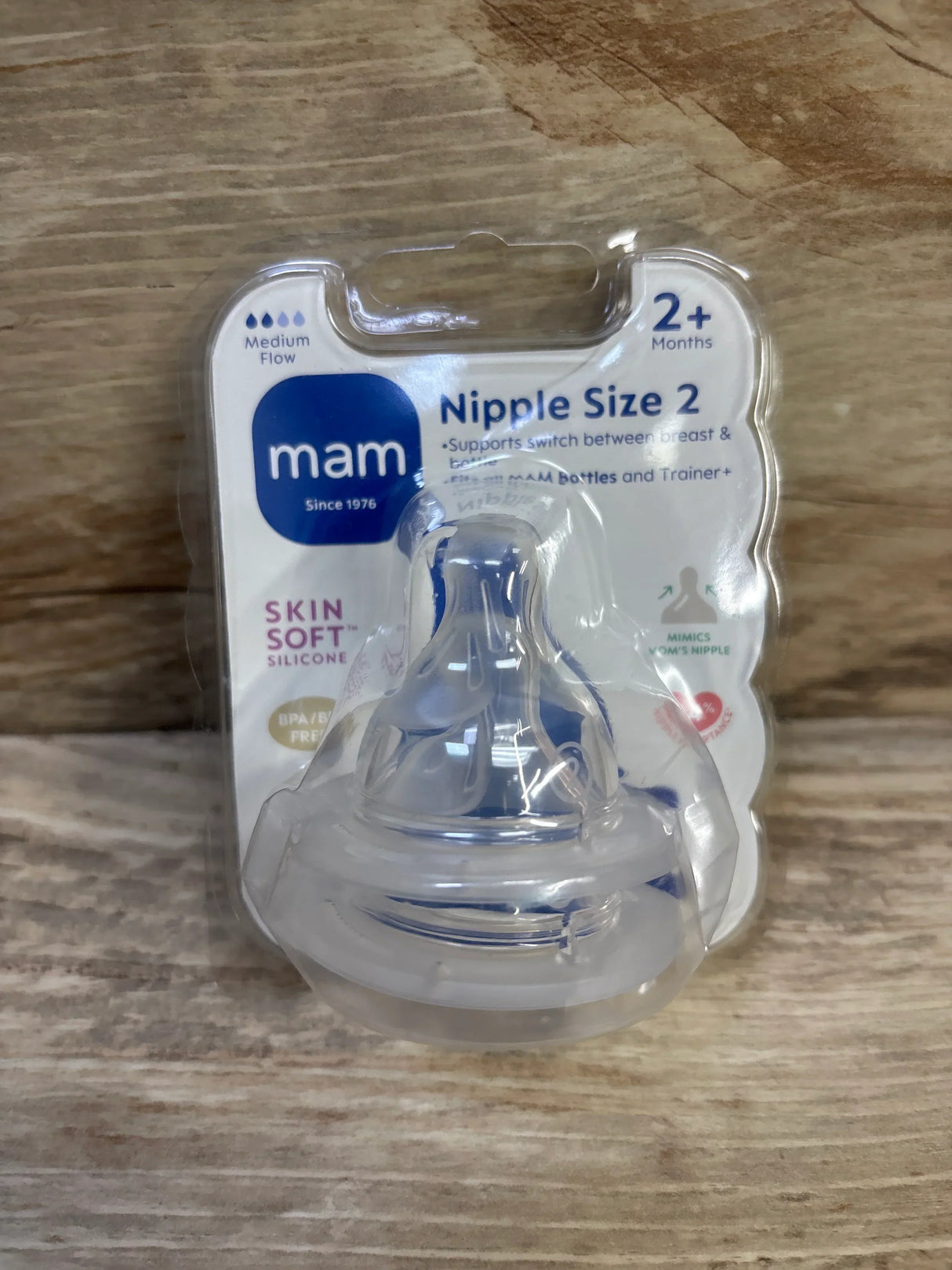 NEW MAM Medium Flow Bottle Nipples - 2pk