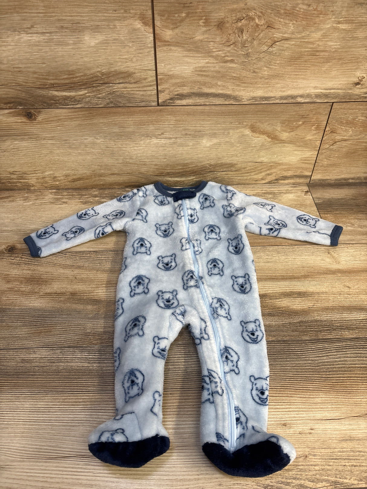 Disney Baby Winnie The Pooh Blanket Sleeper Blue sz 3-6m